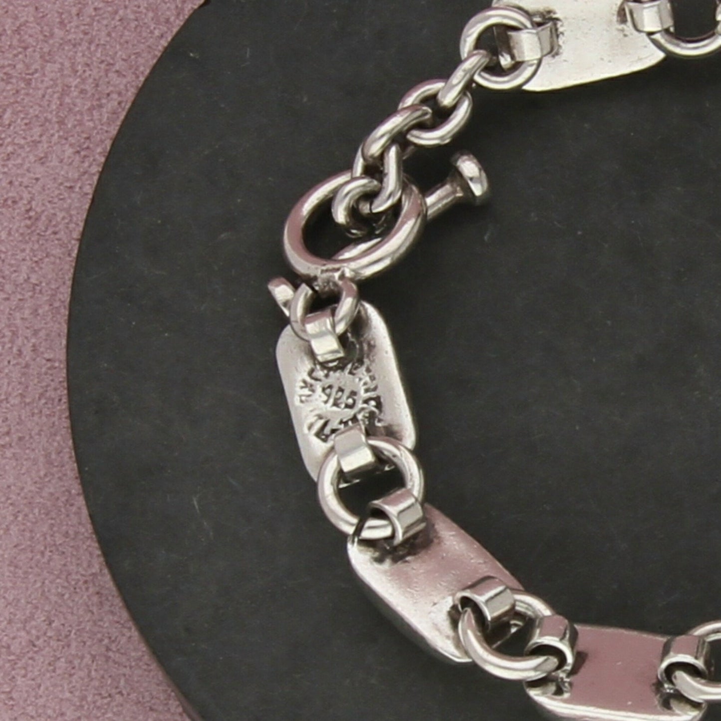 taxco mexico sterling silver turquoise gaspeite toggle bracelet size 6.75in