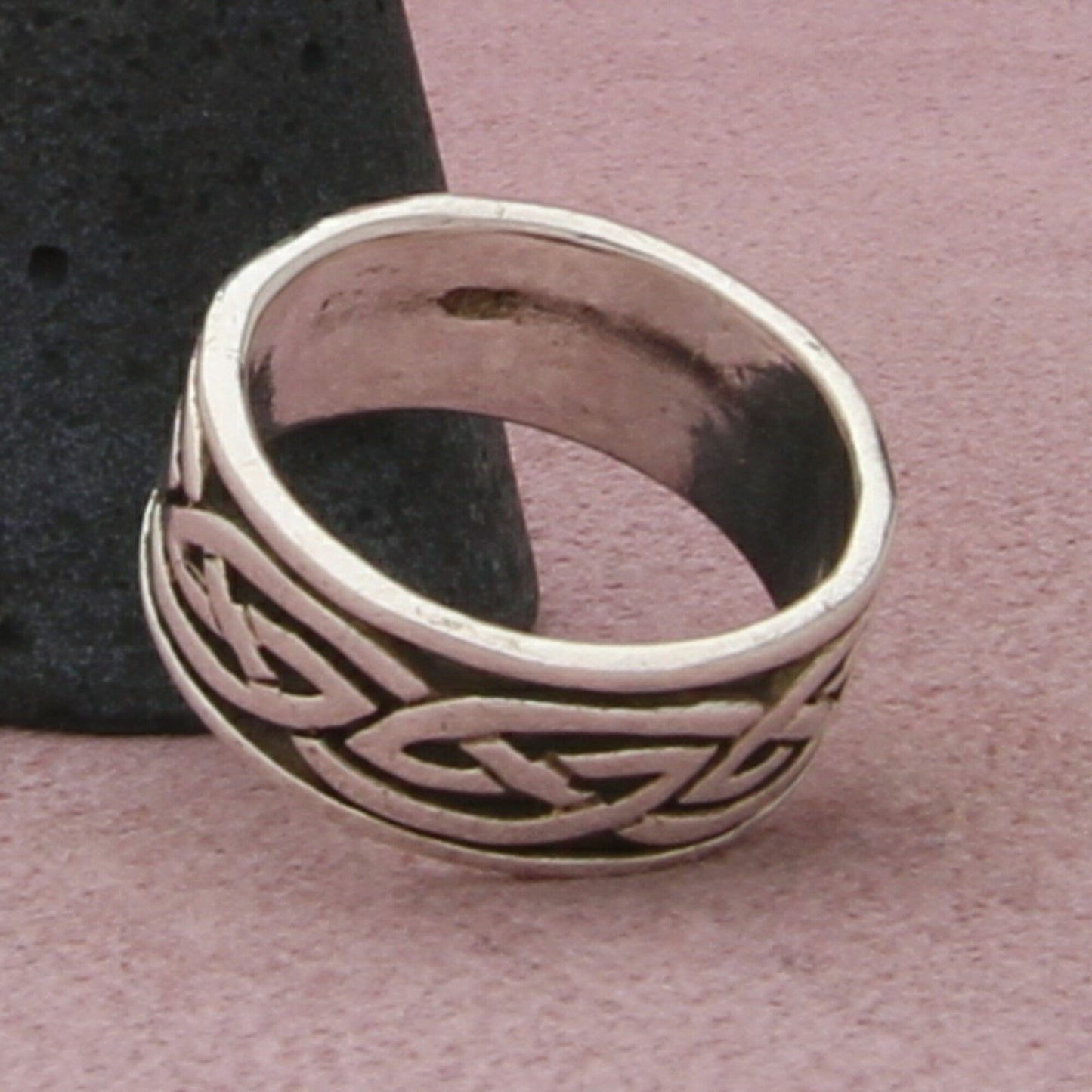 sterling silver mens celtic knot band ring size 9