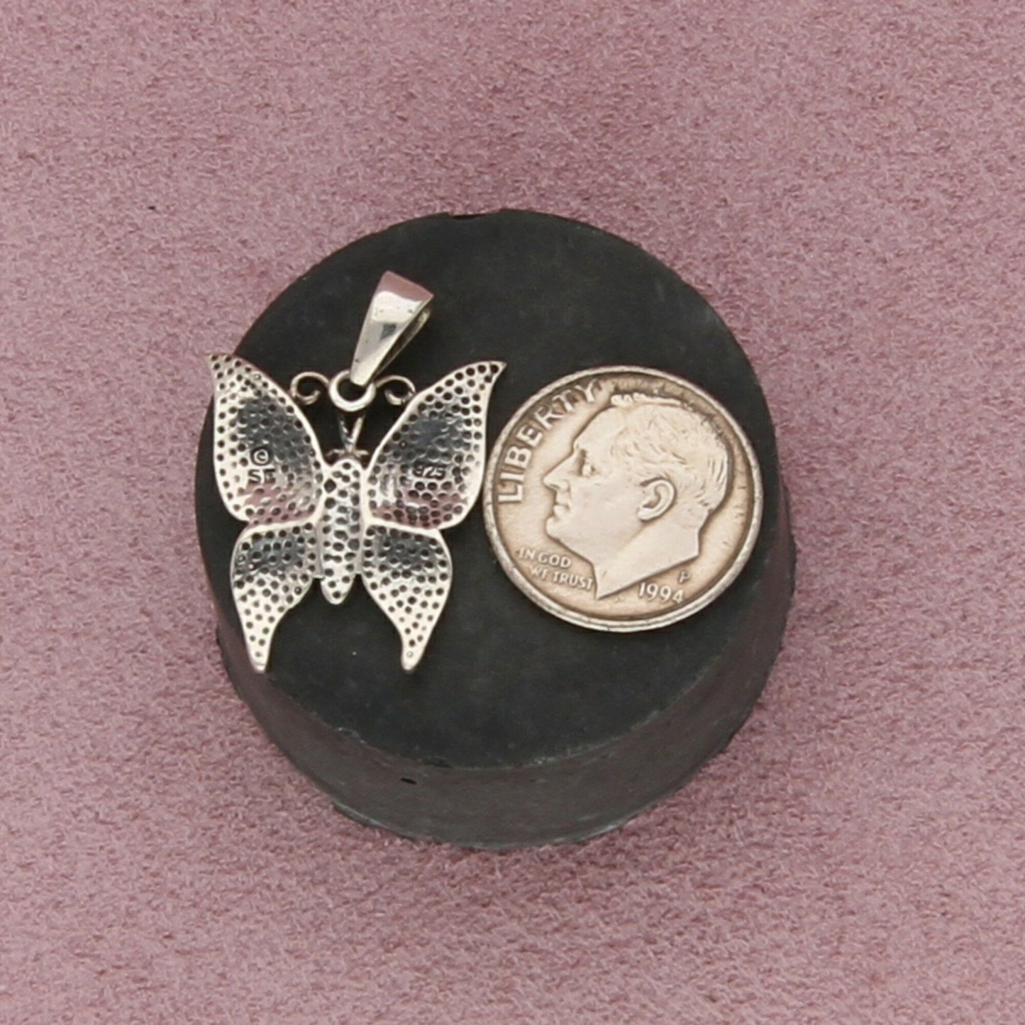 sterling silver sping butterfly pendant