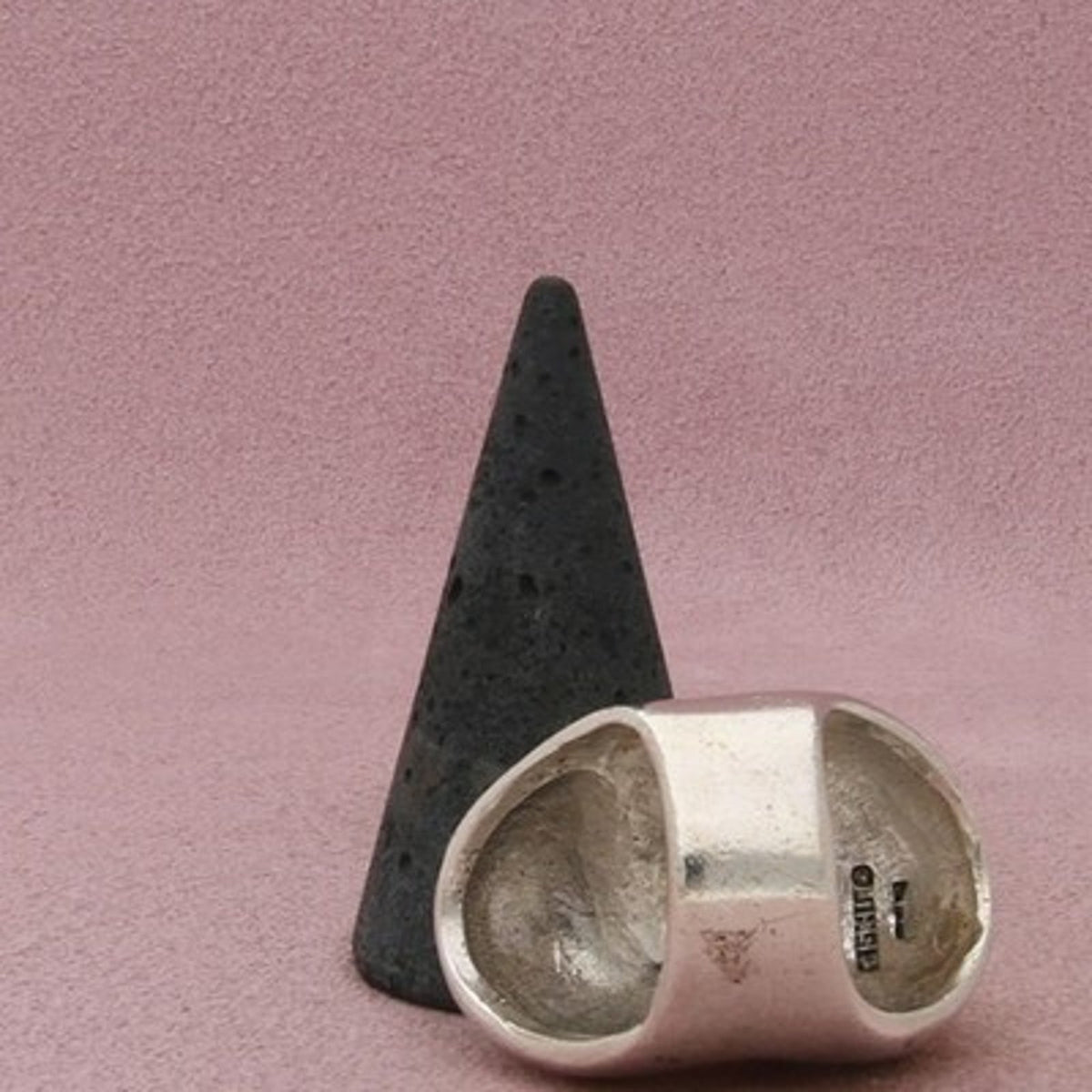 Mexico Sterling Silver Vintage Chunky Sculptural Ring Size 8.75