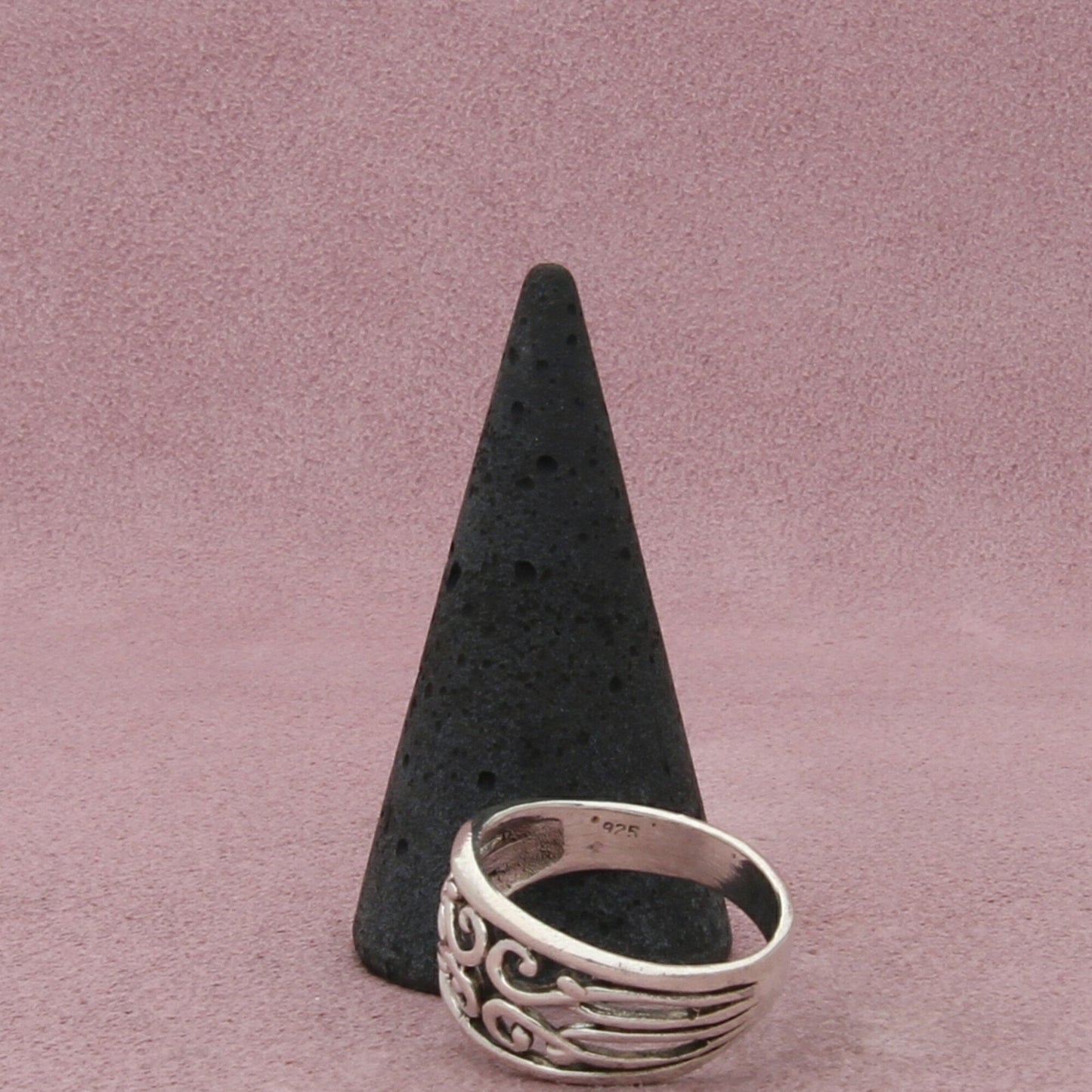 sterling silver scroll band ring size 9.5
