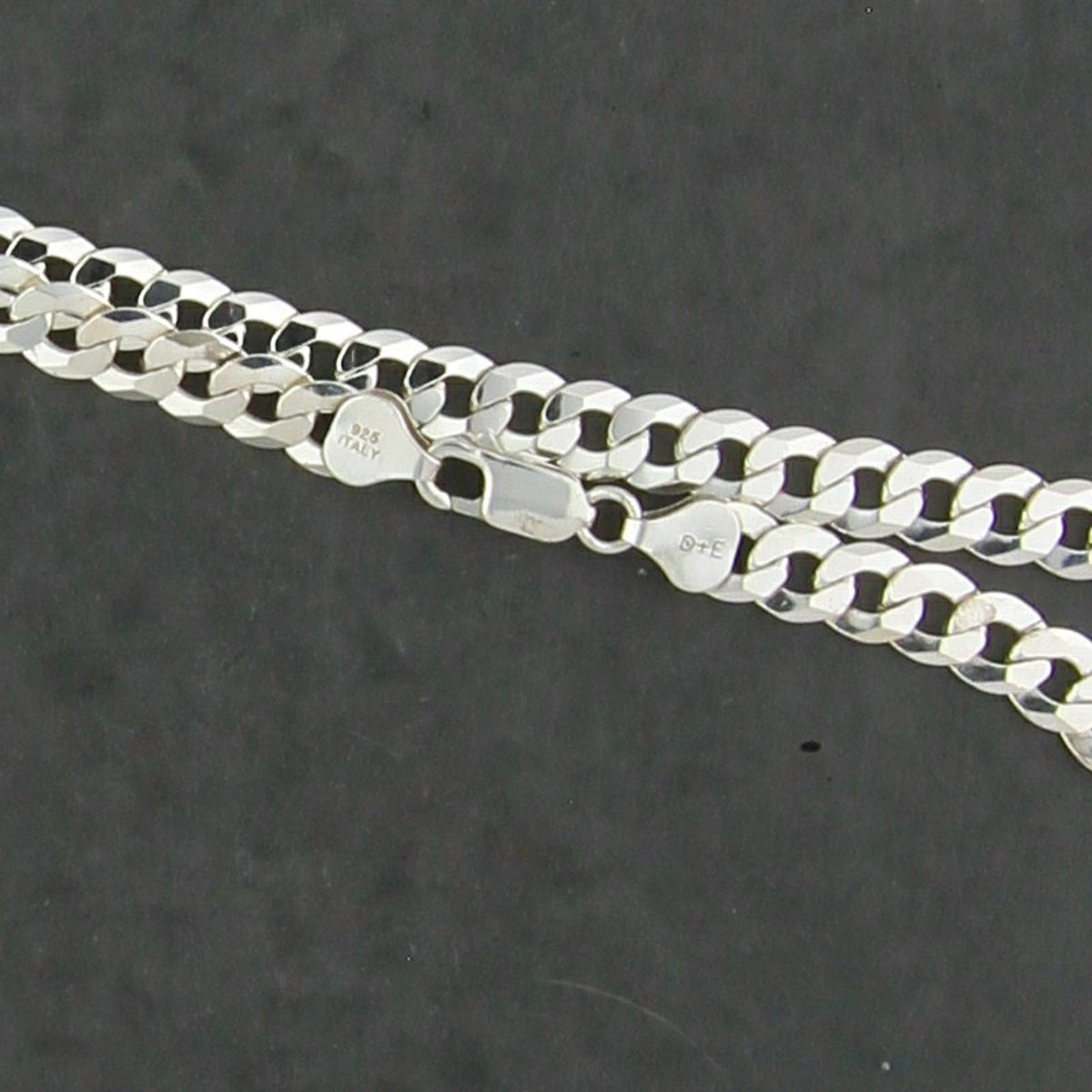 Sterling Silver Vintage Men's Italy 7mm Flat Curb Chain Necklace Size 26in