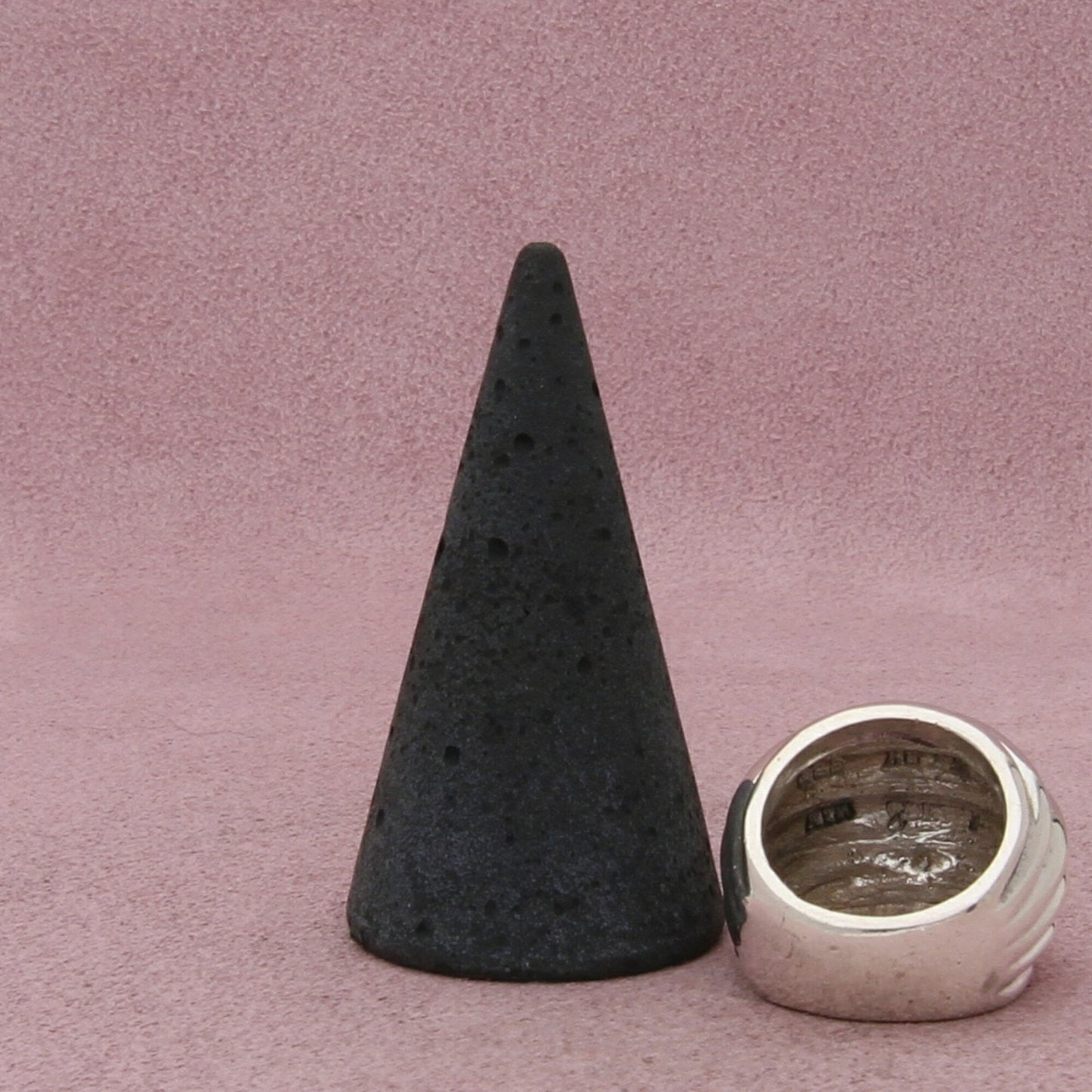 taxco mexico sterling silver vintage chunky scalloped dome ring size 5.5