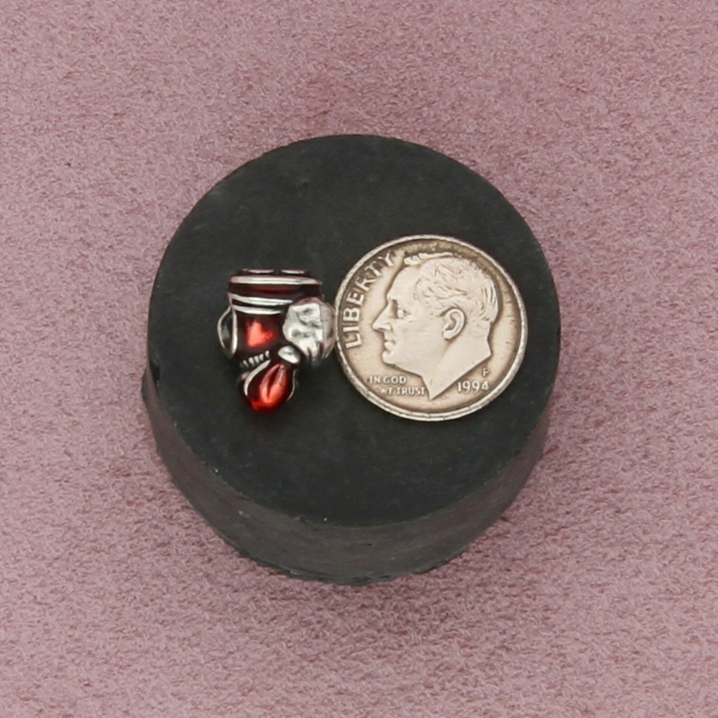pandora sterling silver authentic enamel christmas santa bead (791231) charm