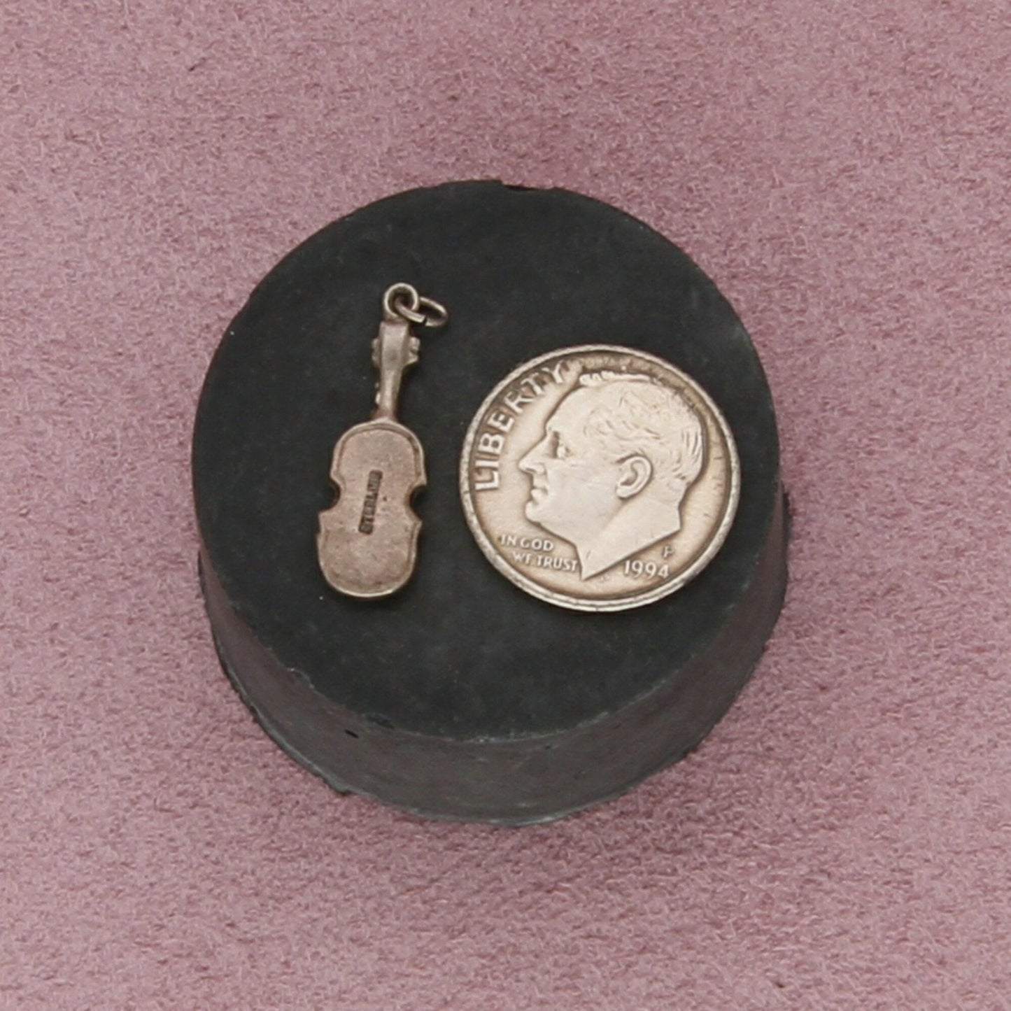 sterling silver vintage standing bass charm pendant