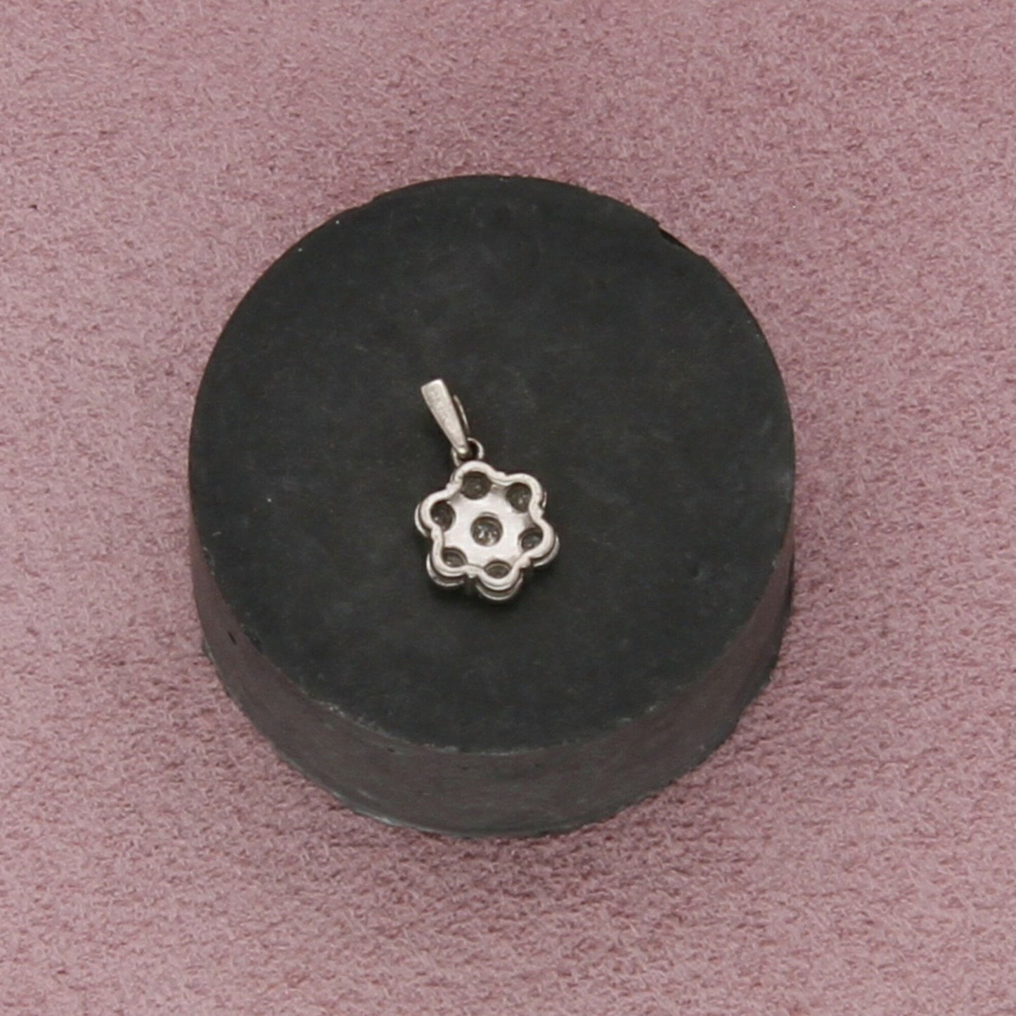 sterling silver diamond accent flower pendant