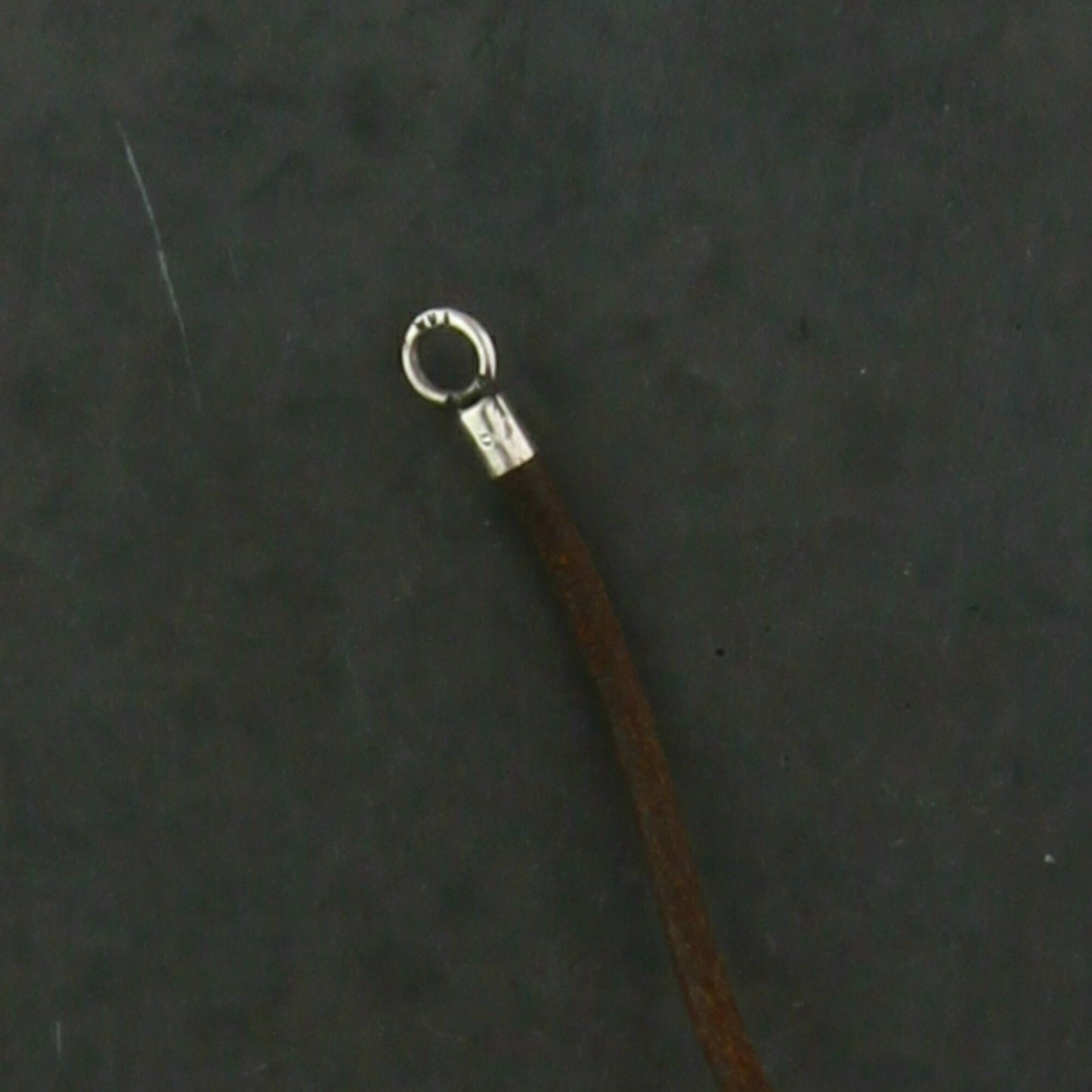 trollbeads sterling silver brown leather charm necklace size 18.5in