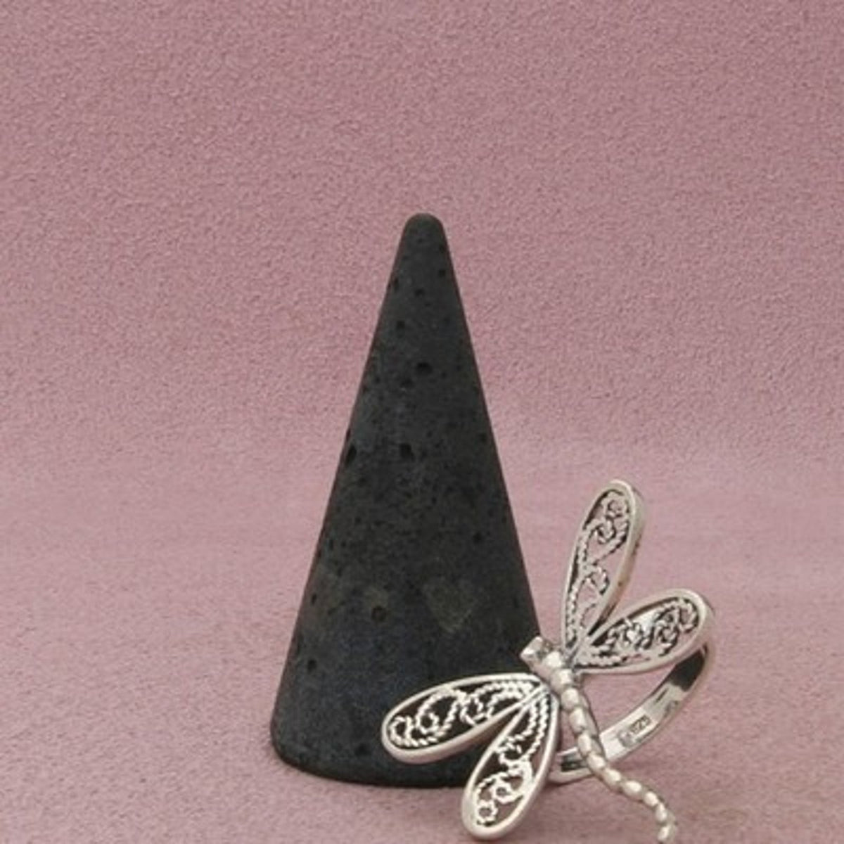 Sterling Silver Vintage Dragonfly Filigree Ring Size 7