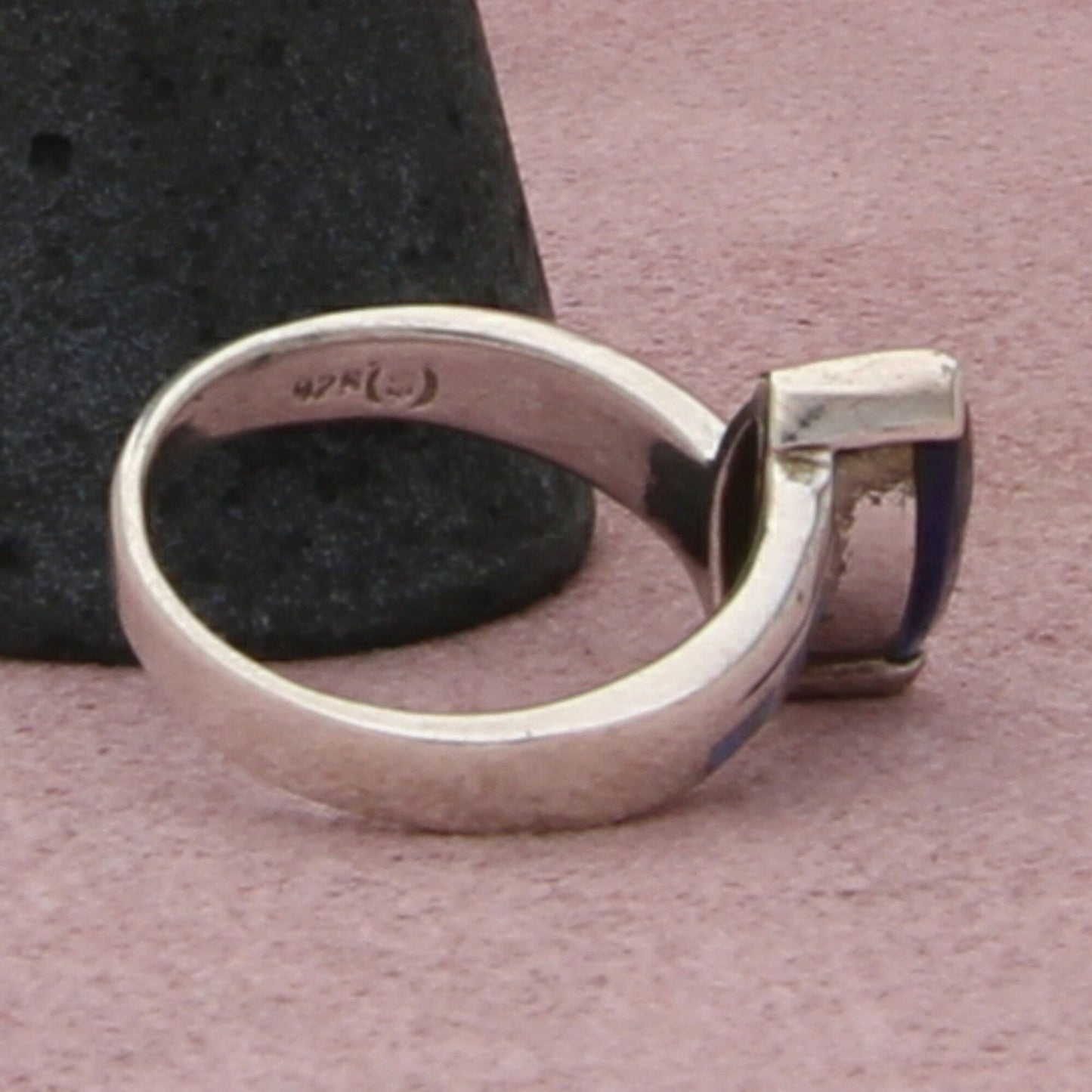 sterling silver opal & marquise-cut cz ring size 6.5
