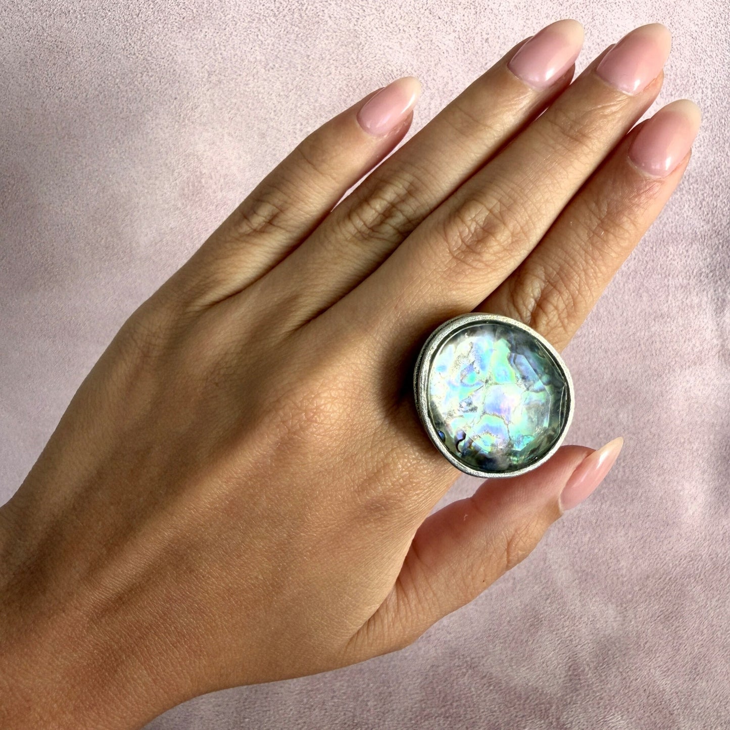 silpada sterling silver classic rock abalone r2760 ring size 8
