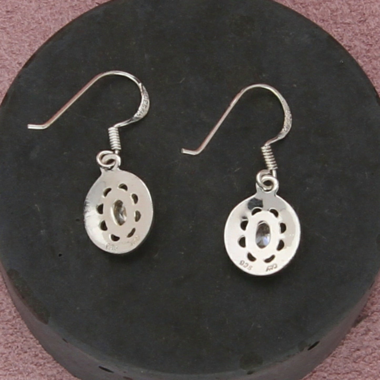 sterling silver marcasite cz dangle earrings