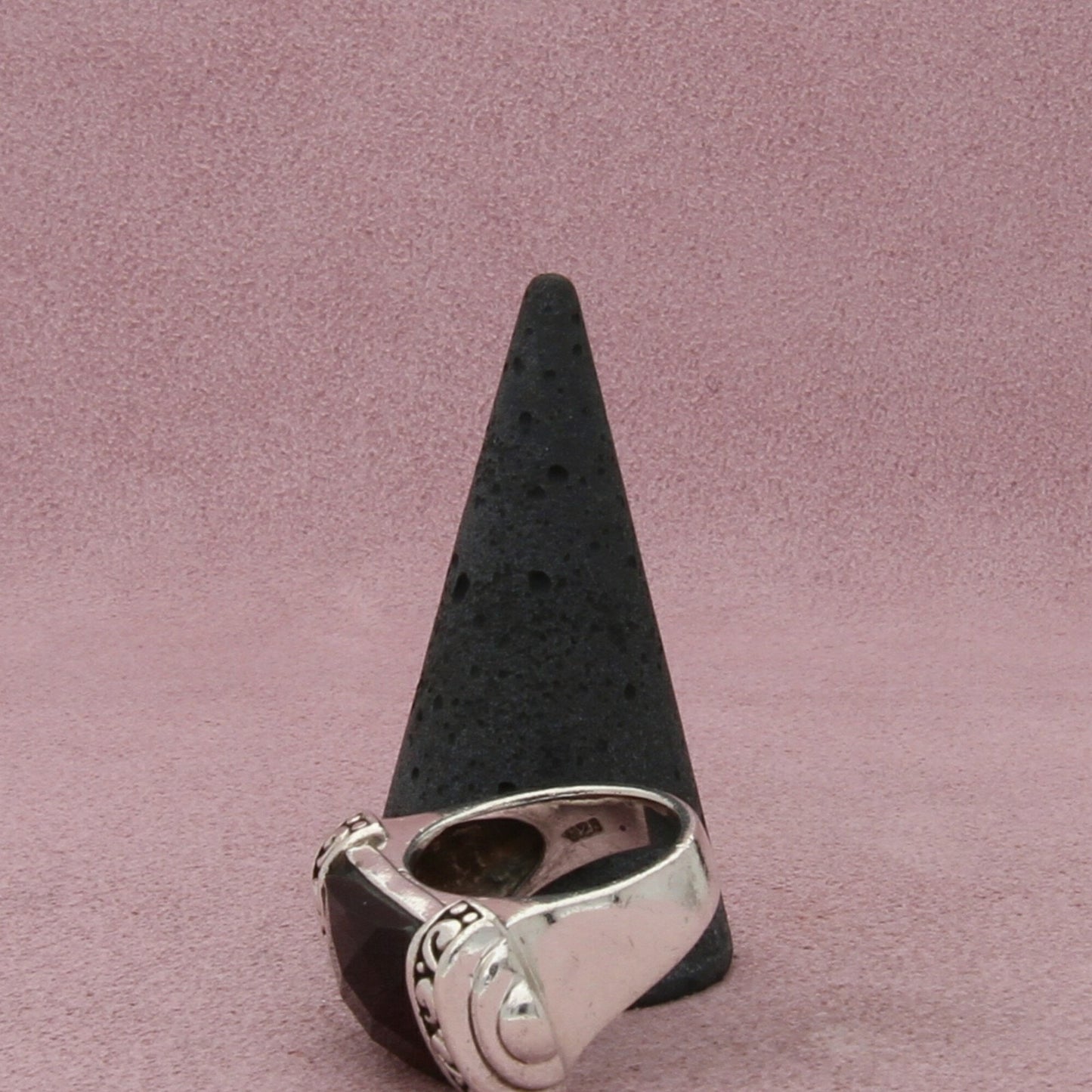 sterling silver chunky faceted purple cz ring size 6.5