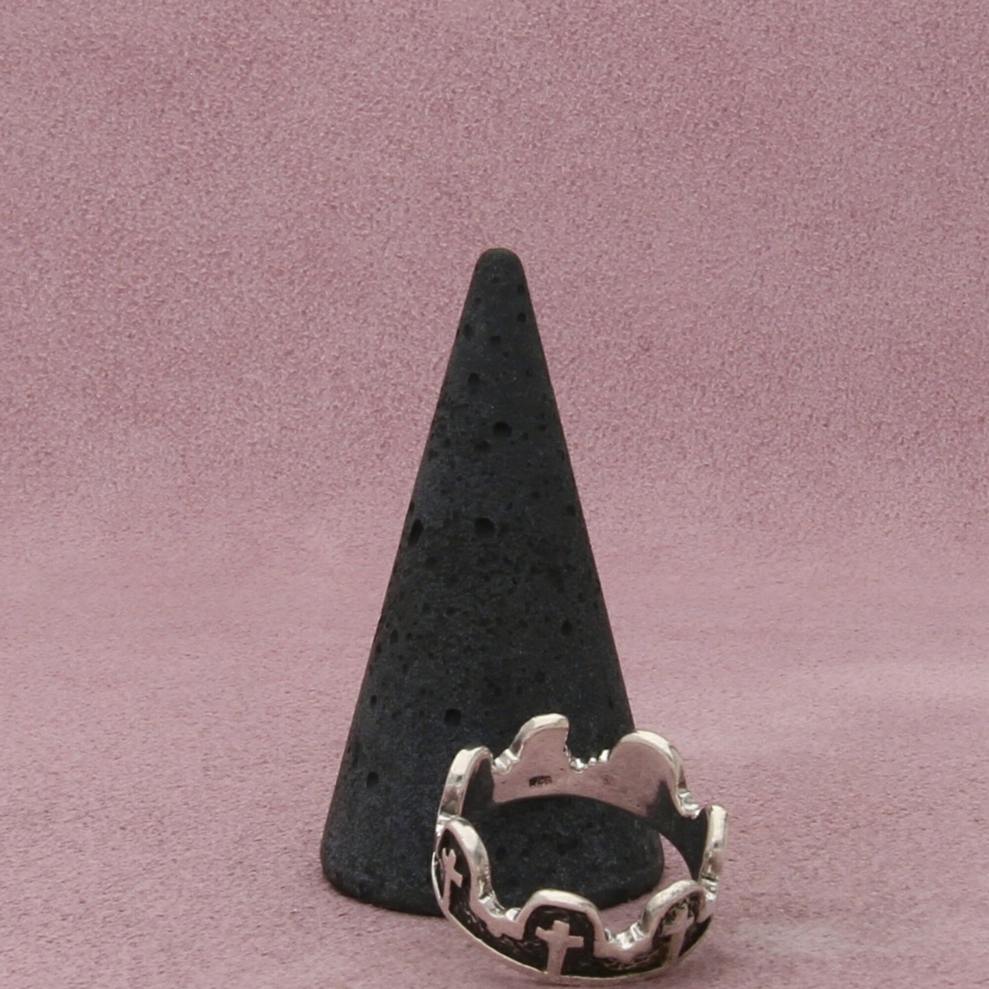 sterling silver vintage crosses band ring size 7