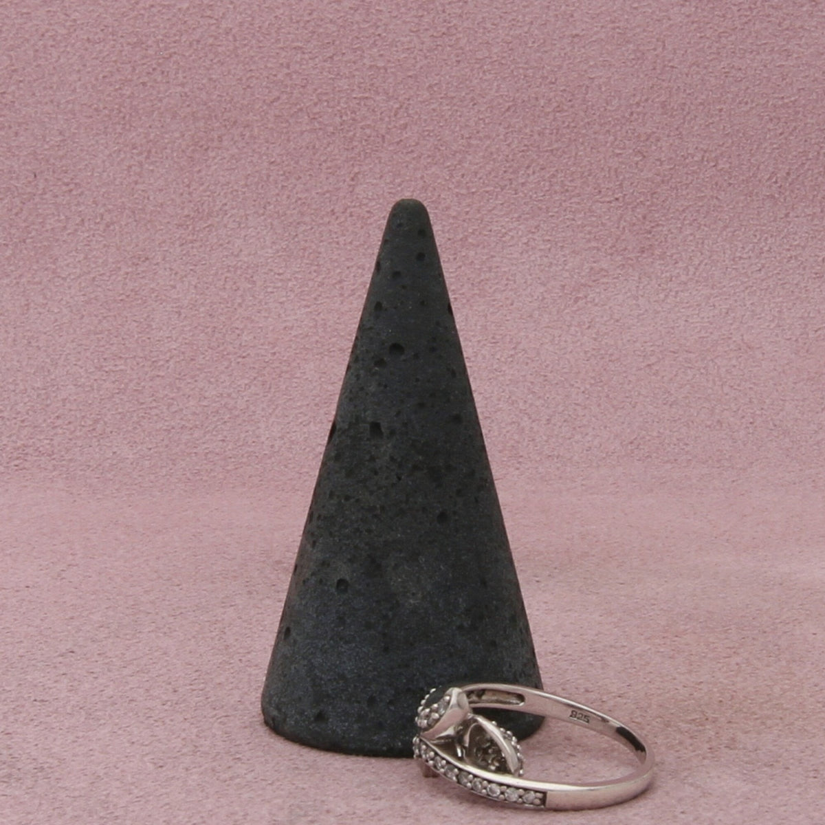 sterling silver pave cz tear drop dangle ring size 6.75