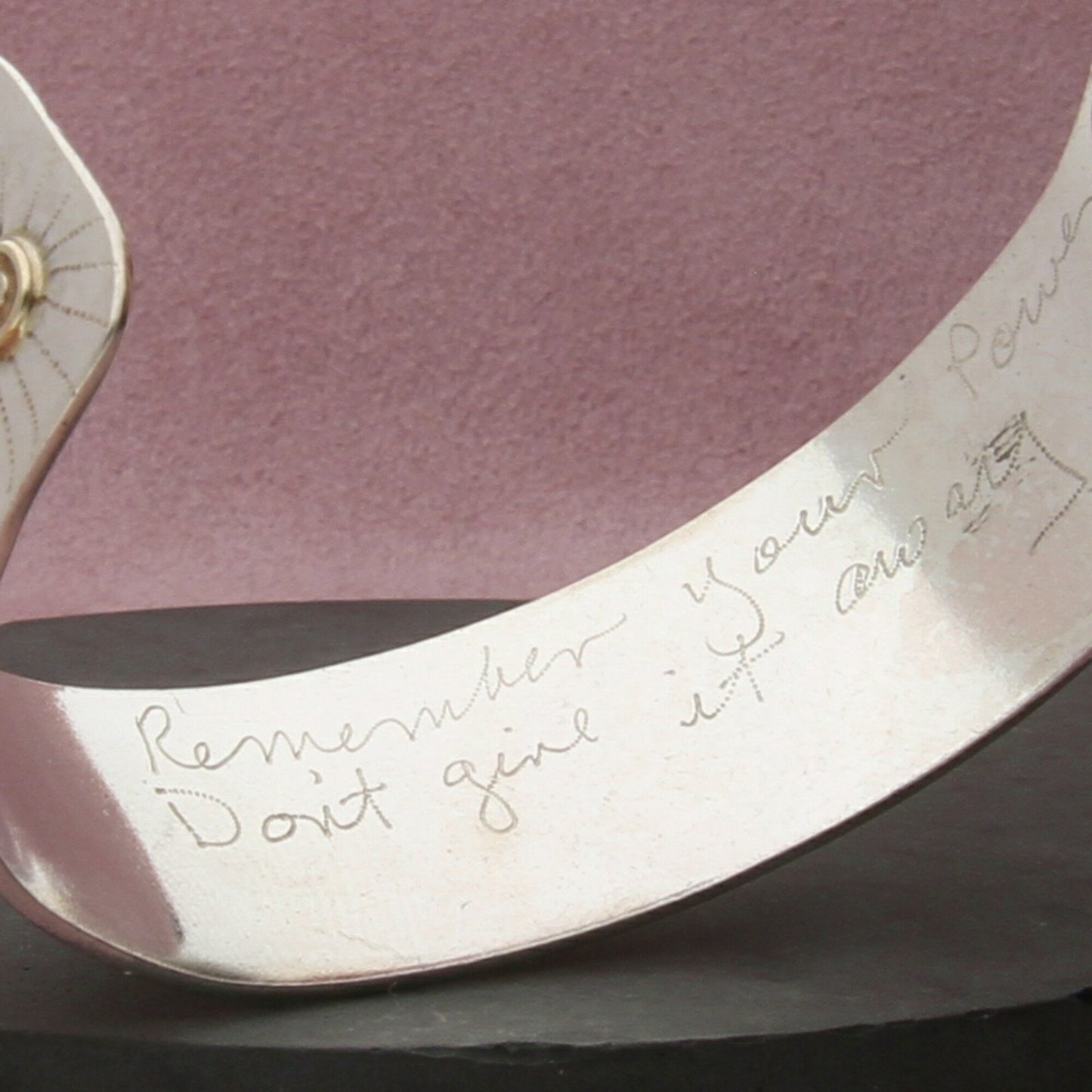 sterling silver & 14k gold fill artisan-made moon cuff bracelet size 6.25in