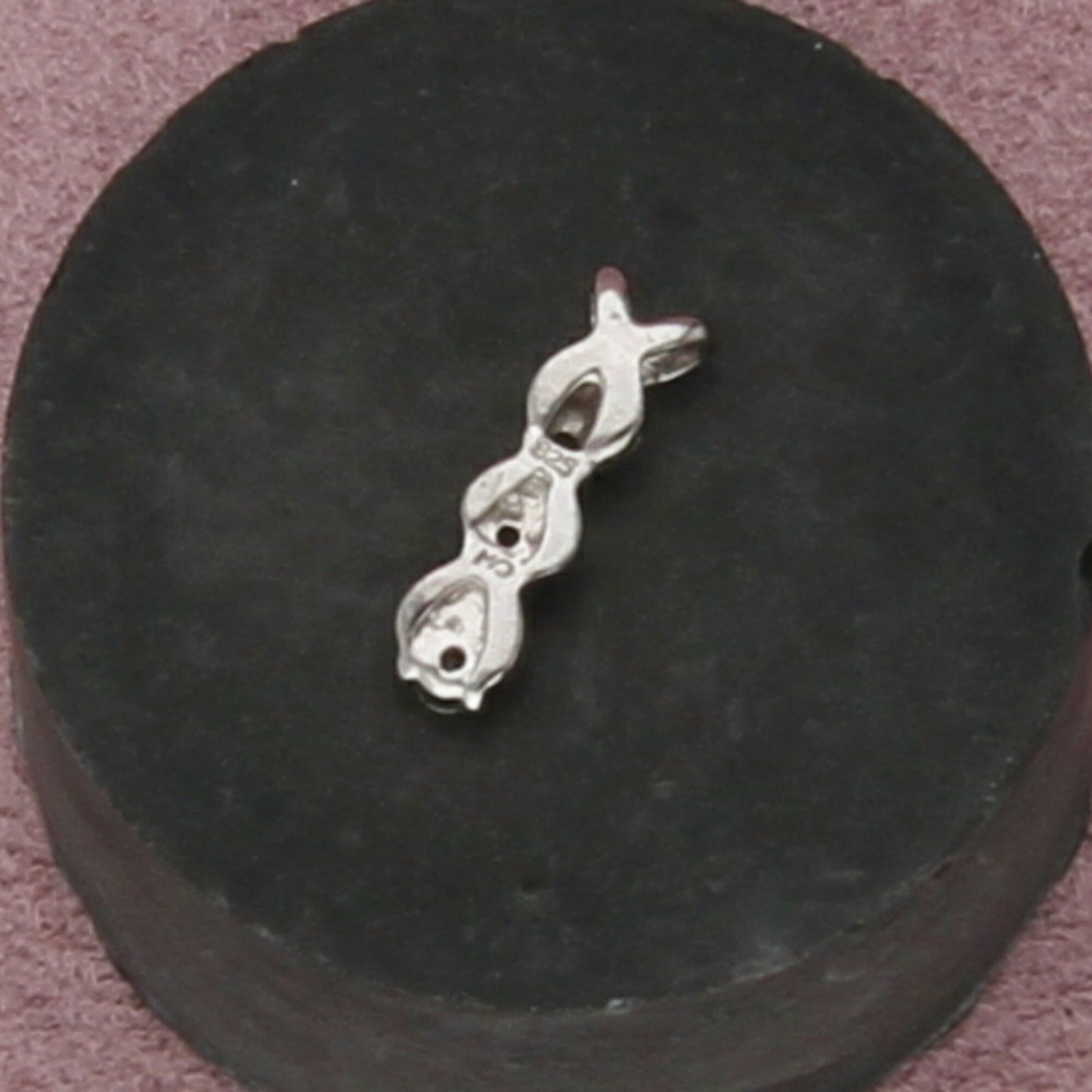 sterling silver dainty diamond accent drop pendant