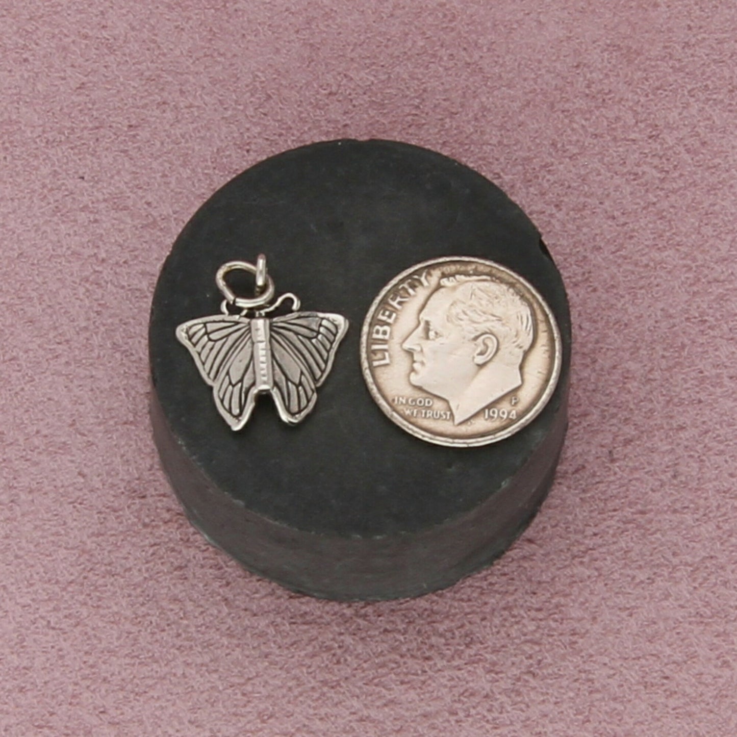 sterling silver vintage butterfly charm pendant
