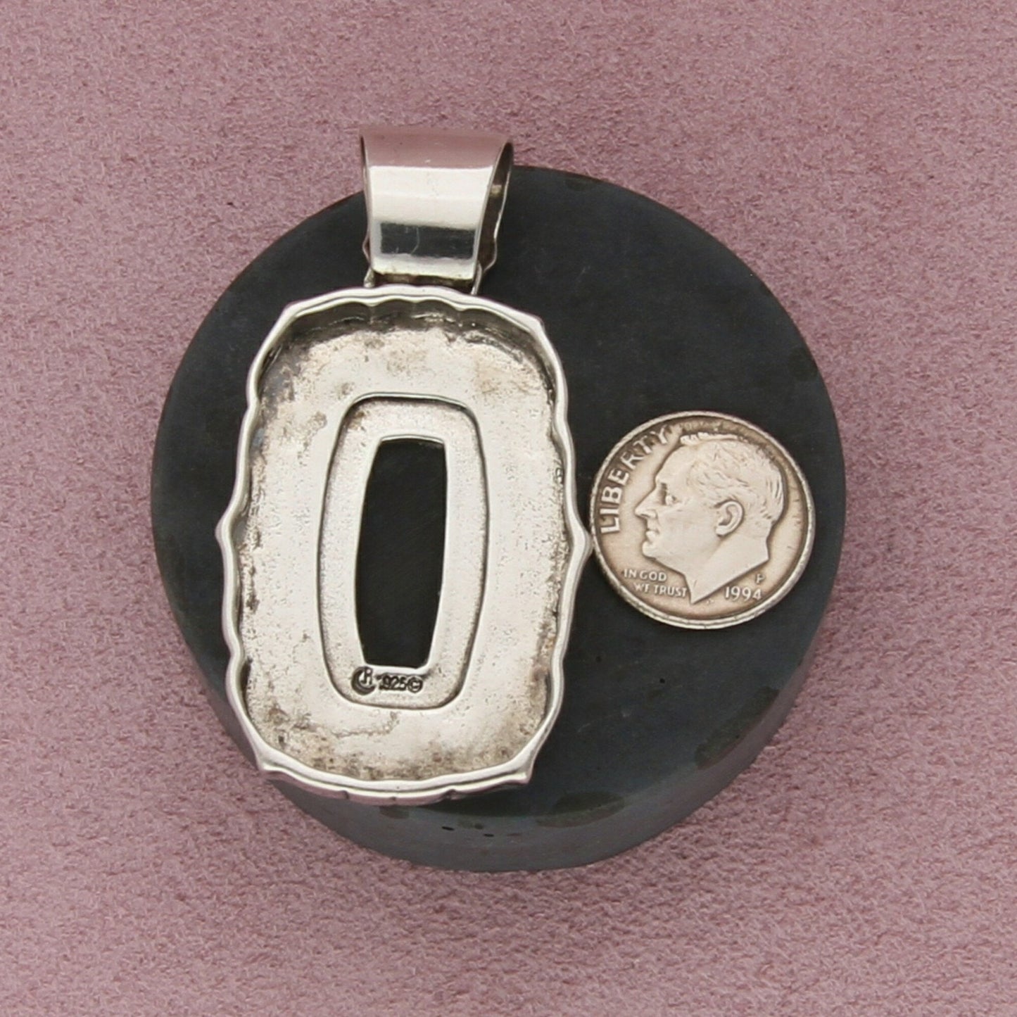 carolyn pollack sterling silver turquoise onyx lapis mosaic stamped pendant