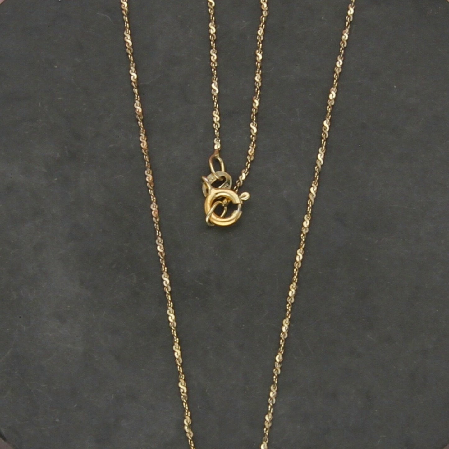 sterling silver italy gold plate 1mm twisted serpentine chain necklace size 24in