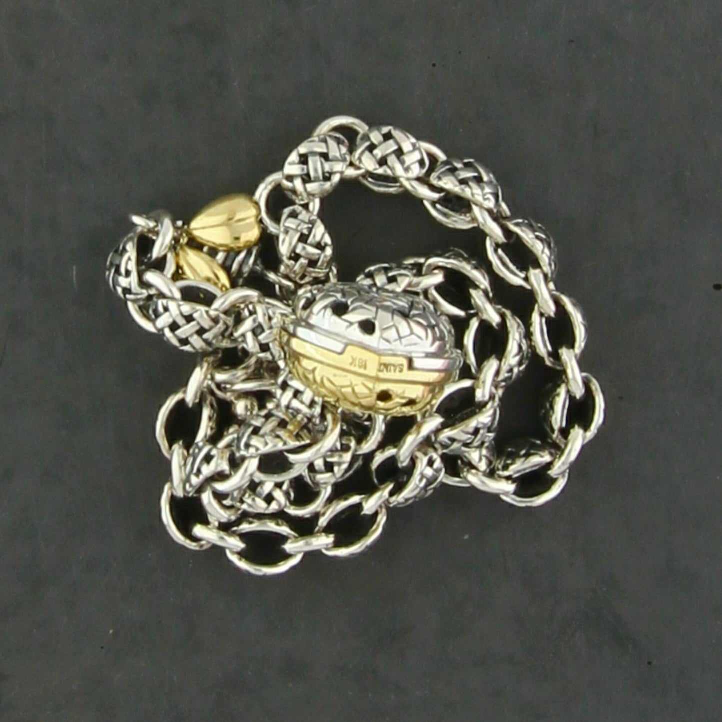 saint by sarah jane sterling silver & 18k gold lucy bee necklace 13.5-15.5in