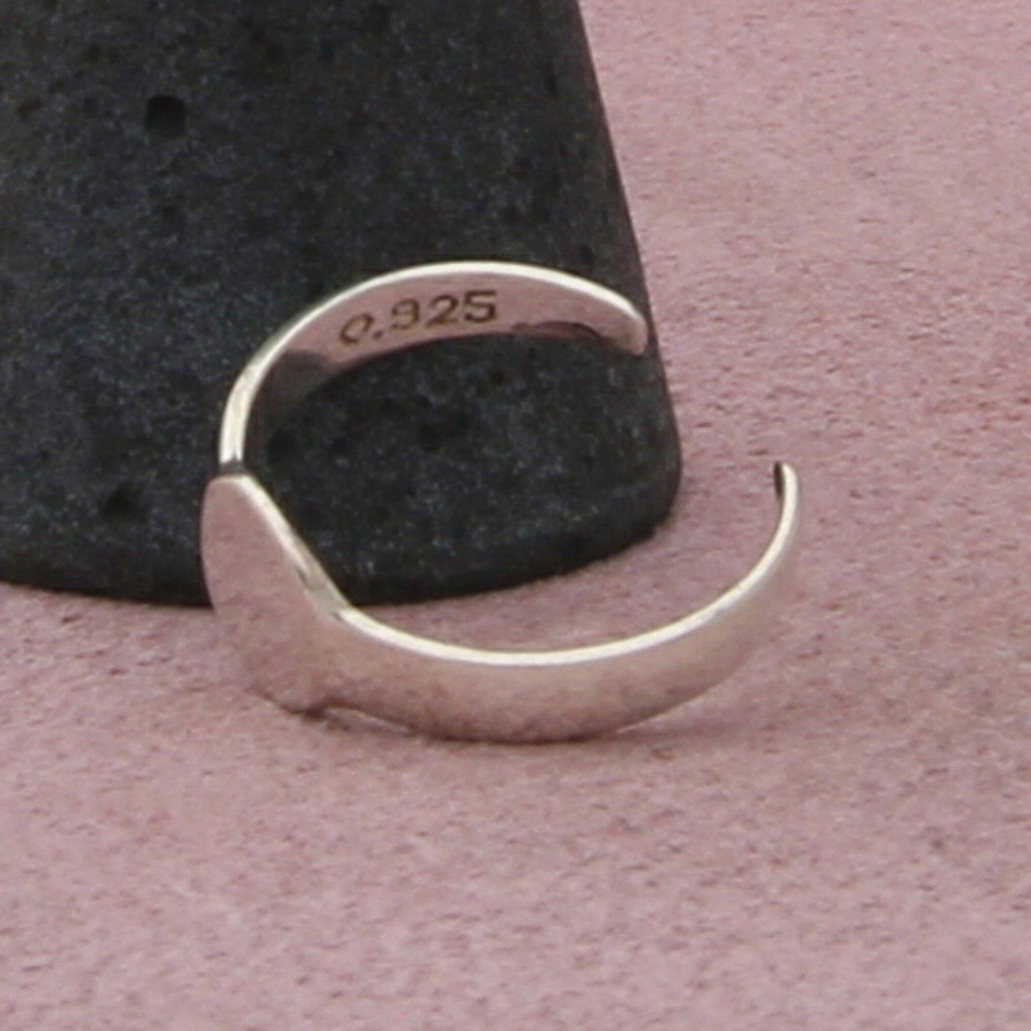 sterling silver round signet toe ring size 5.25