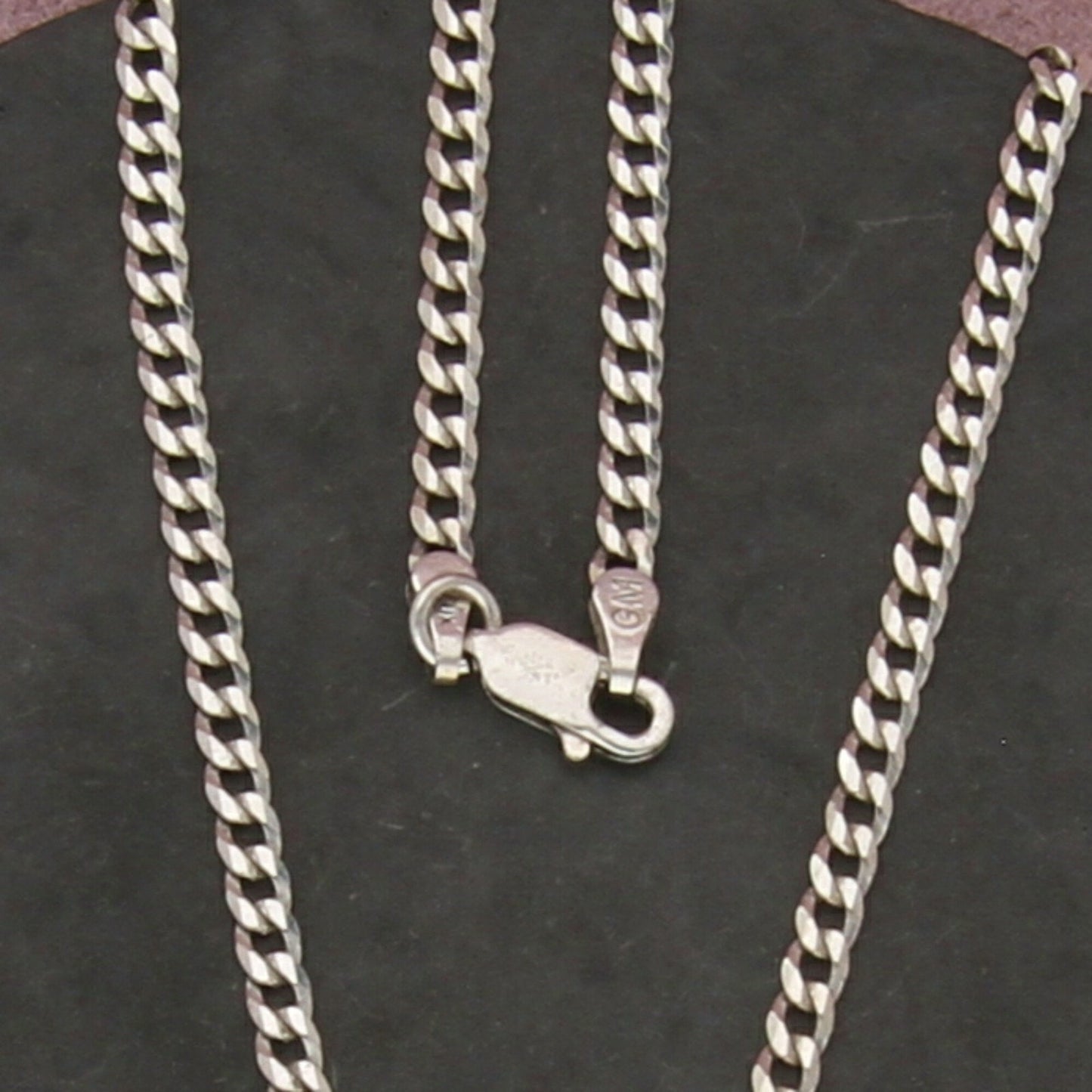 sterling silver italy 3mm curb chain necklace size 20.25in