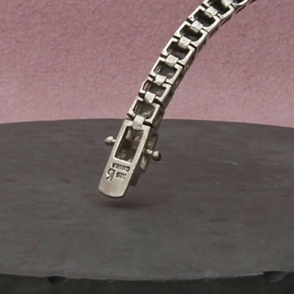 Sterling Silver Square Channel-Set C Z Tennis Bracelet Size 6.75in