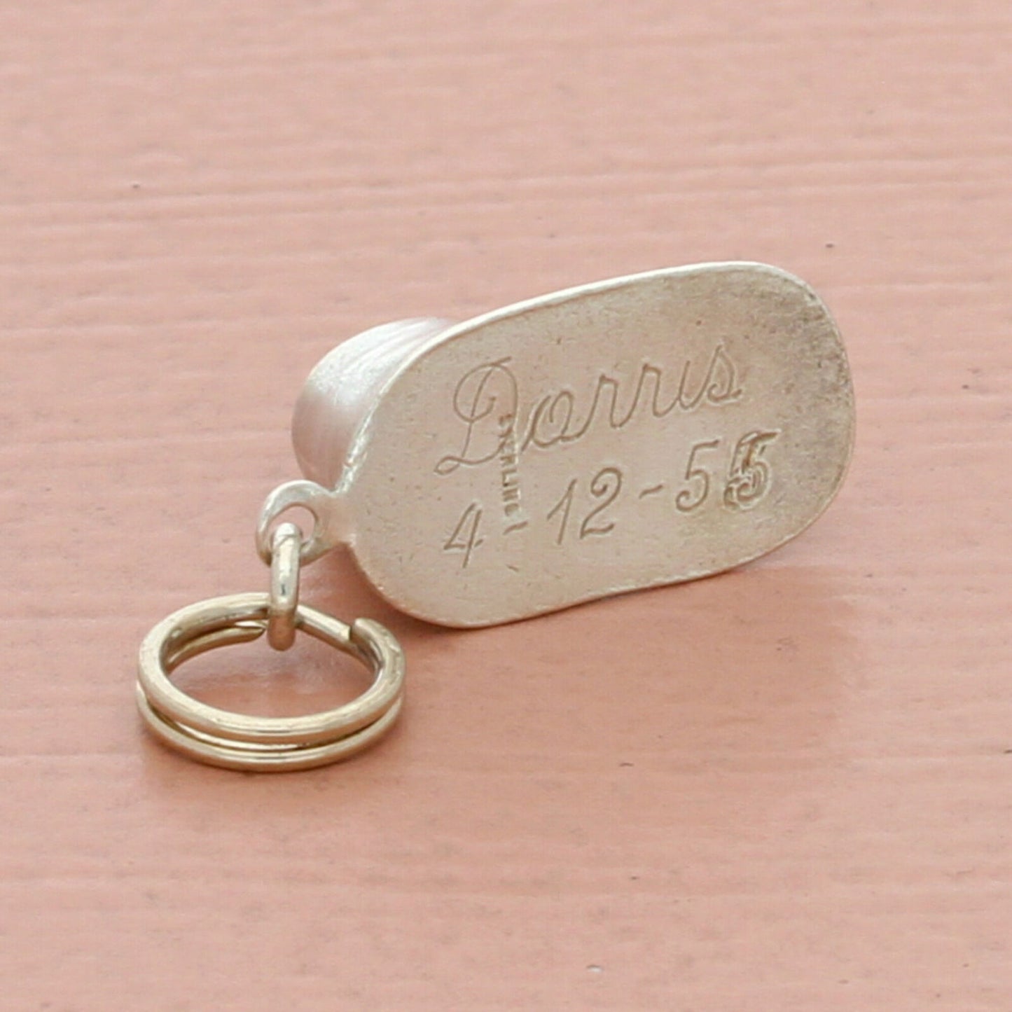 sterling silver vintage 3d engraved baby shoe charm