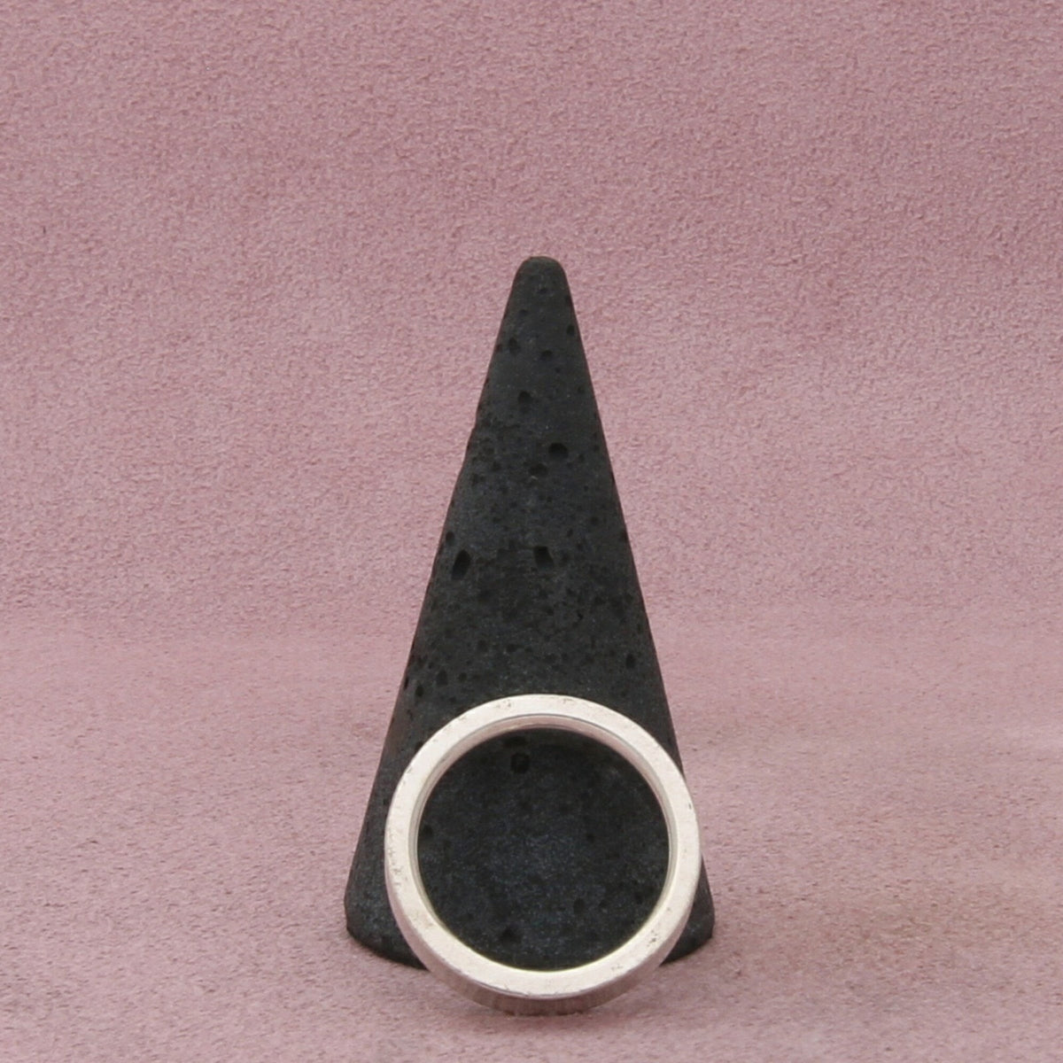 sterling silver vintage british concave stack band ring size 6