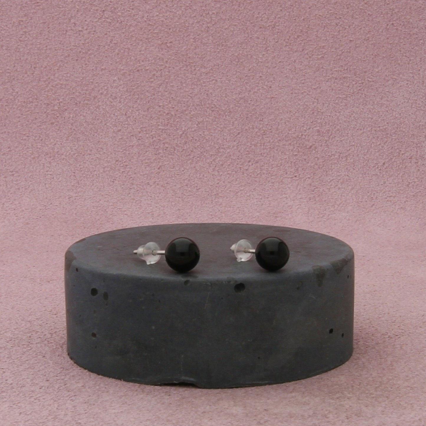 sterling silver 6mm black onyx stud earrings