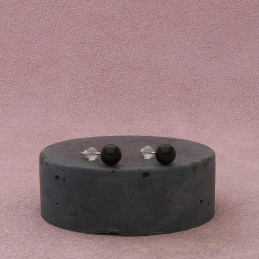 sterling silver 6mm black onyx stud earrings