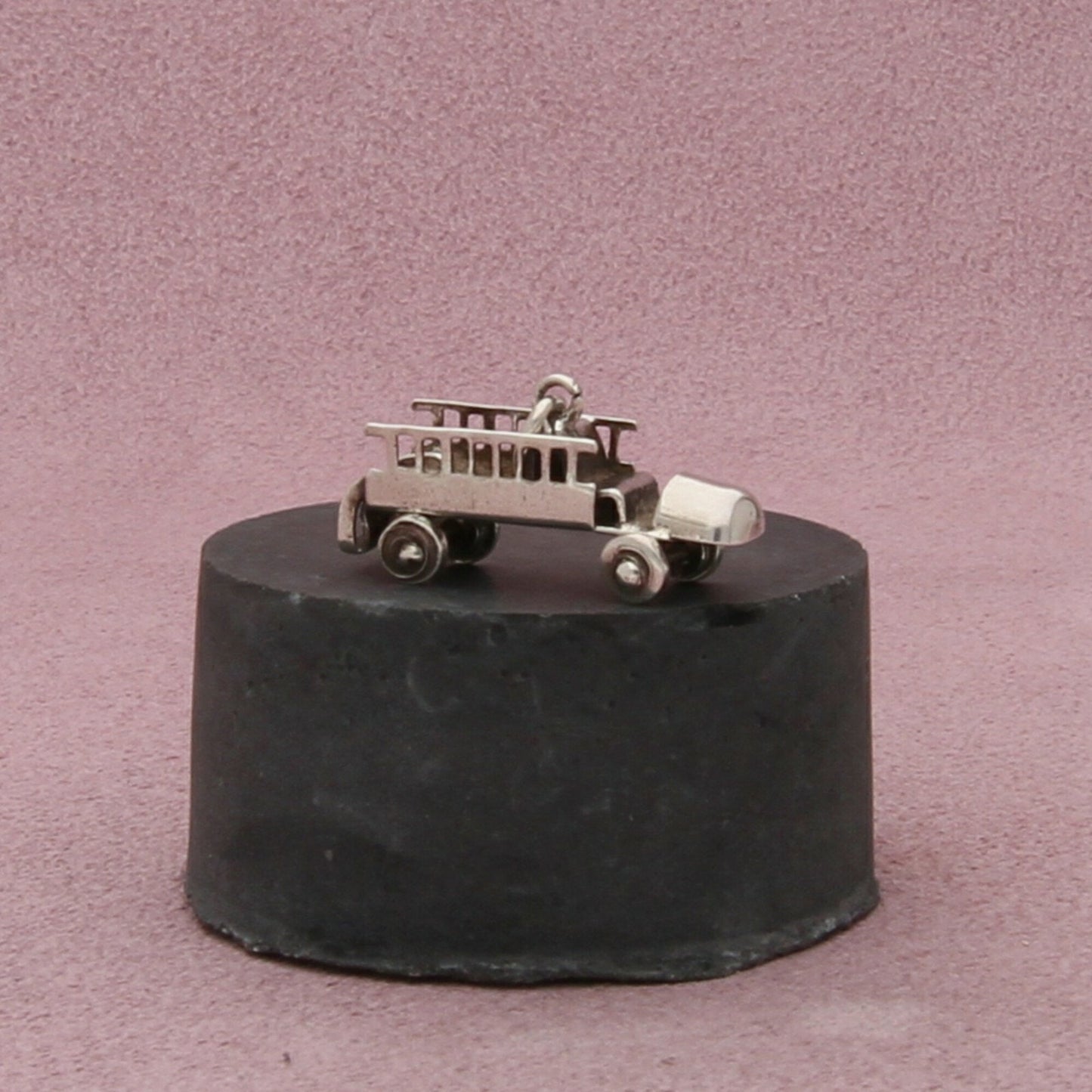 sterling silver vintage 3d farm truck charm pendant