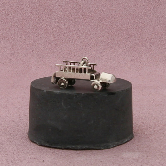 sterling silver vintage 3d farm truck charm pendant
