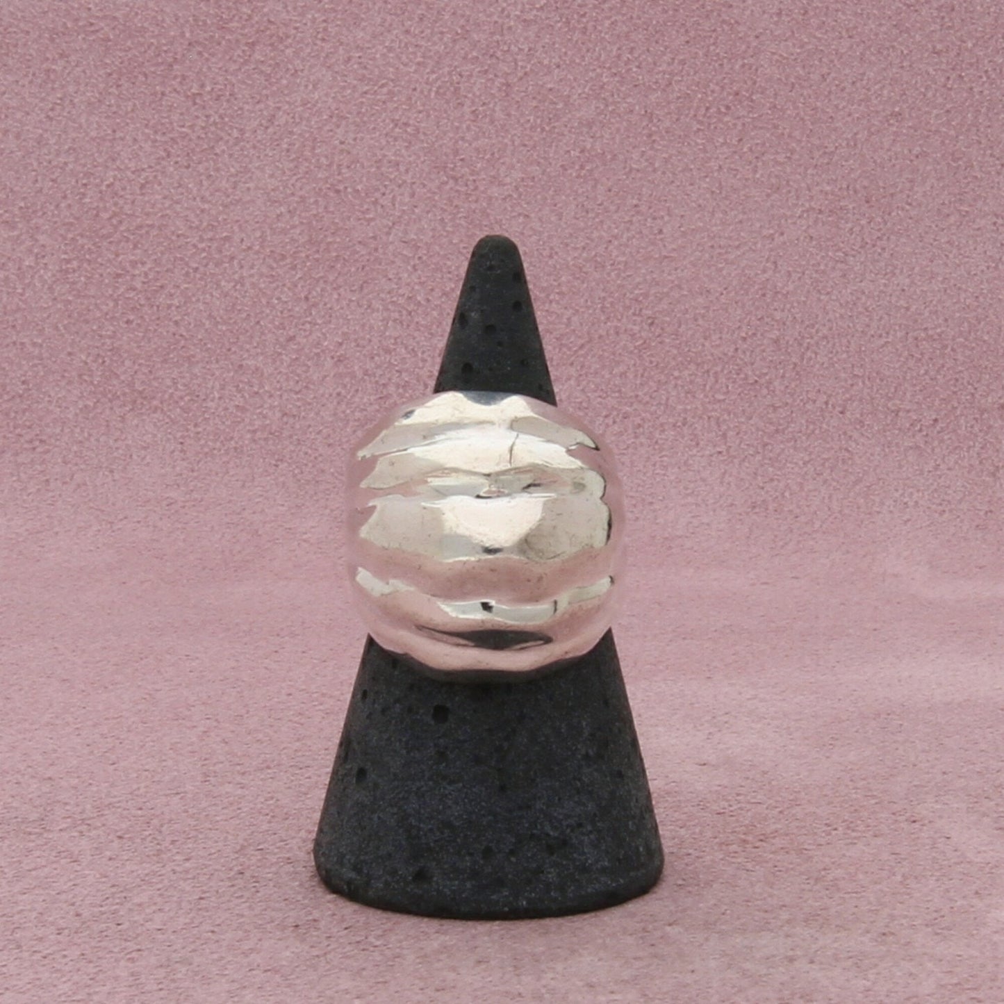 sterling silver vintage hammered dome ring size 6.75