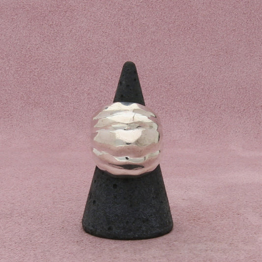 sterling silver vintage hammered dome ring size 6.75