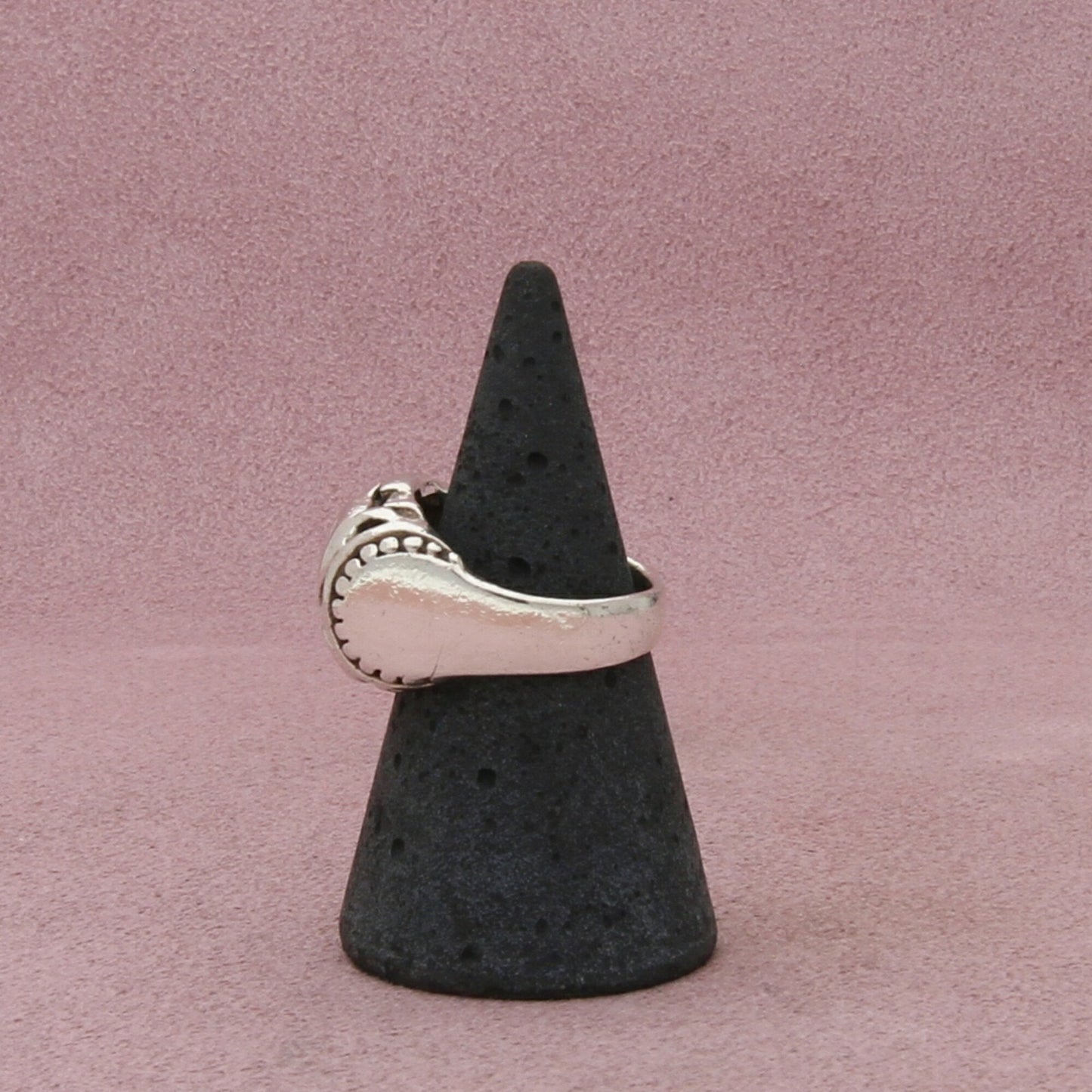 sterling silver vintage chunky scroll dome ring size 6.5