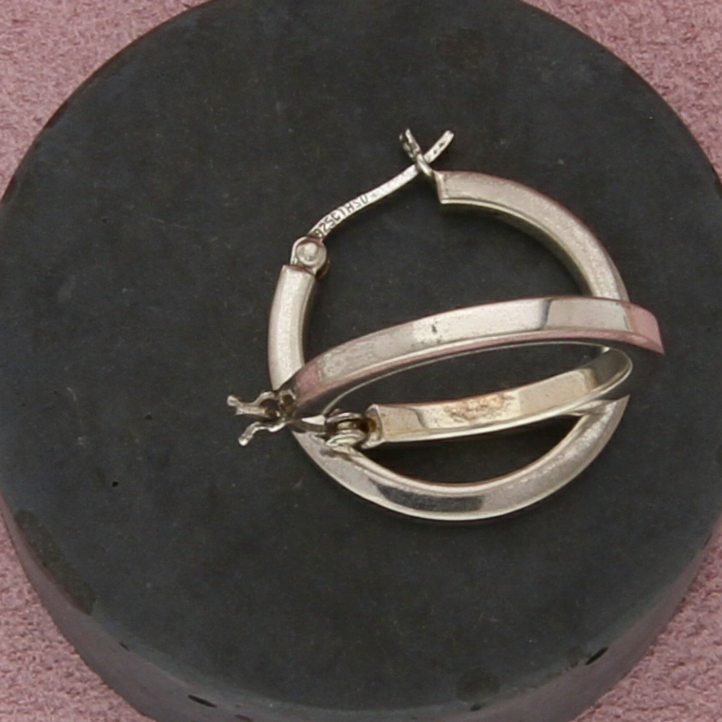 sterling silver vintage 25mm edged hoop earrings