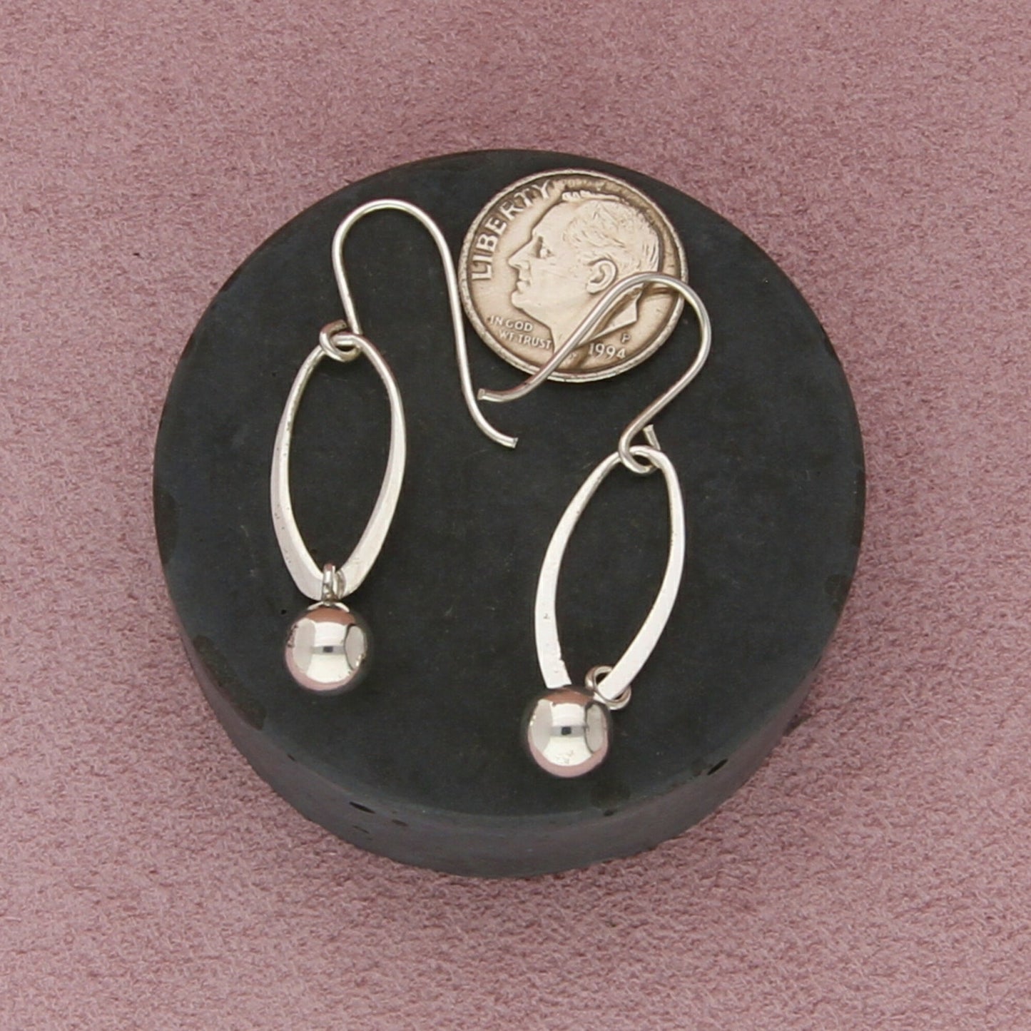 sterling silver vintage bead dangle earrings