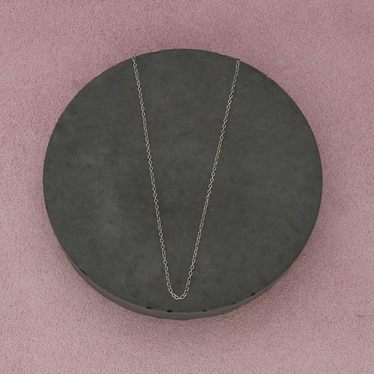 sterling silver 1mm dainty cable chain necklace size 18.5in