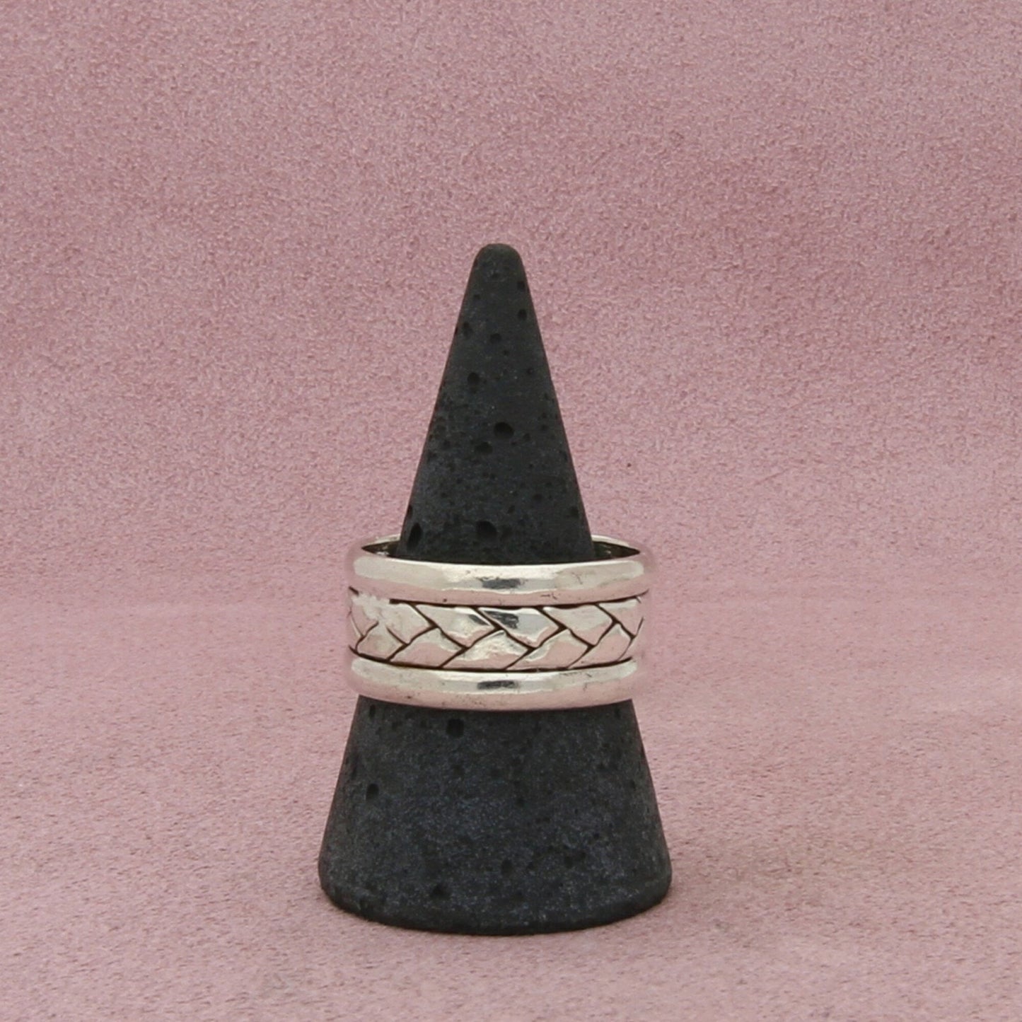 mexico sterling silver mens vintage woven band ring size 10.5