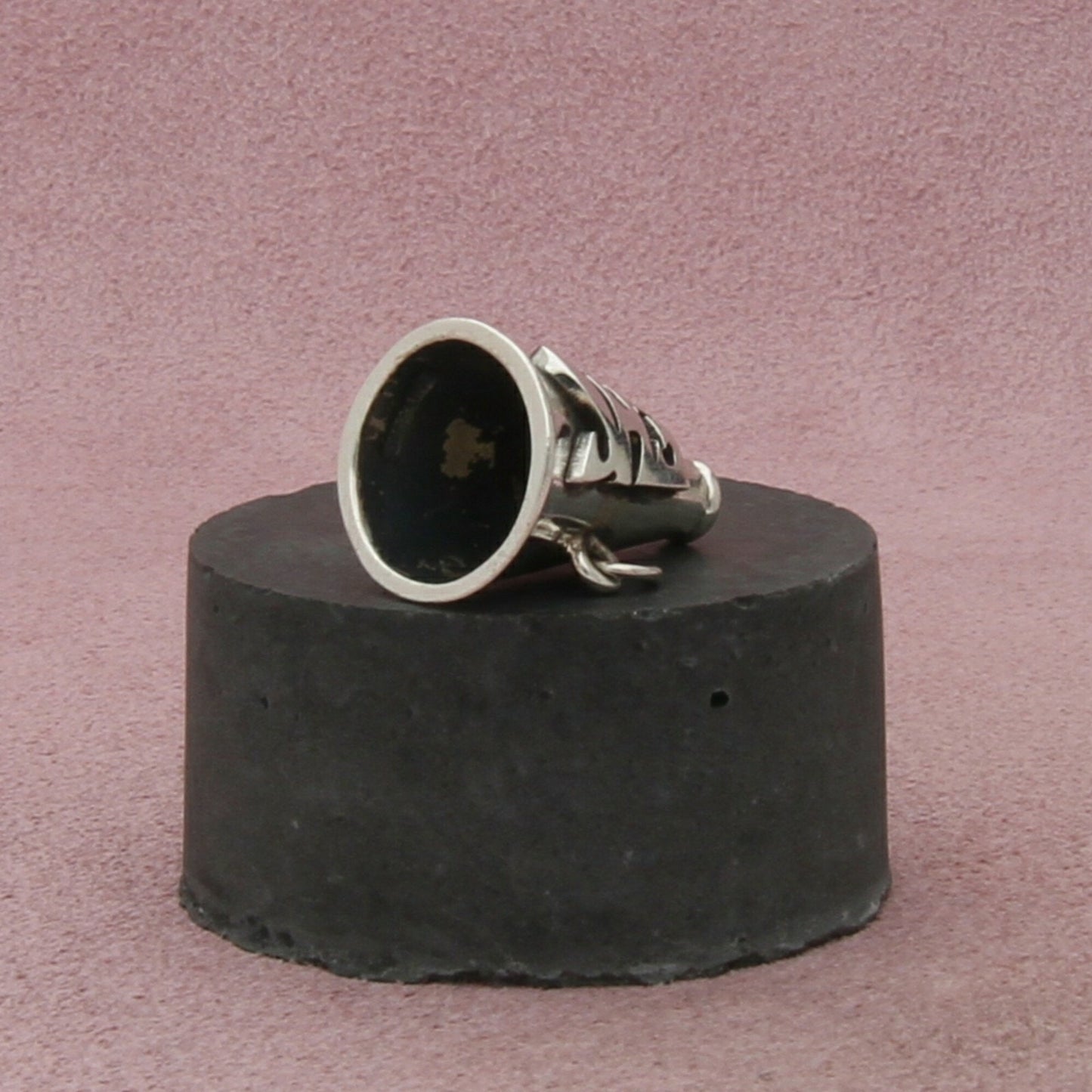 sterling silver vintage ehs cheerleader megaphone charm pendant