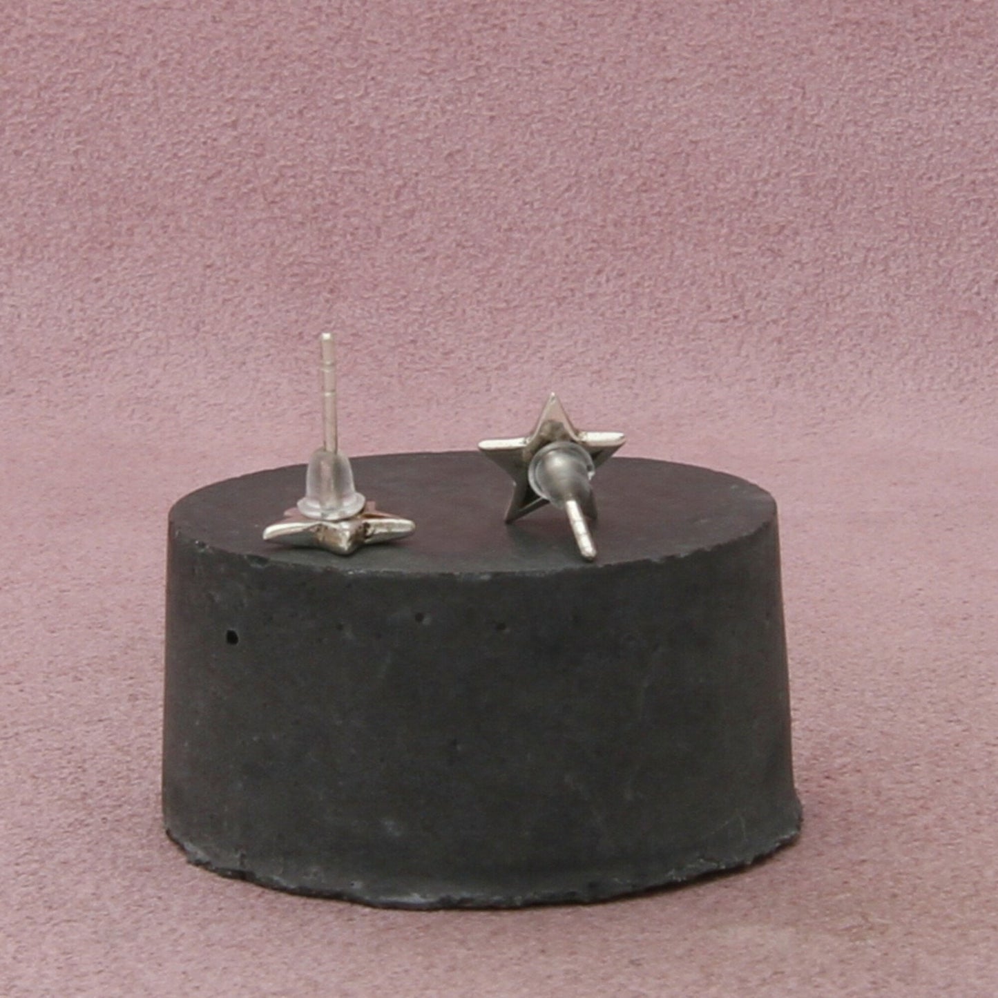 sterling silver dainty star stud earrings