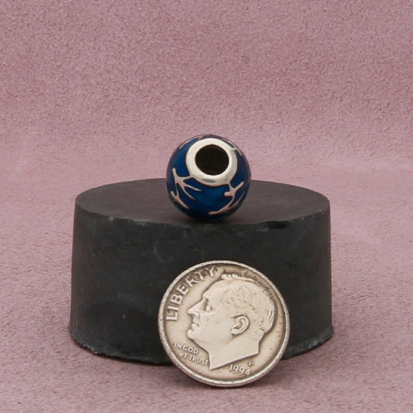 nina queen sterling silver blue enamel family bond bead charm pendant