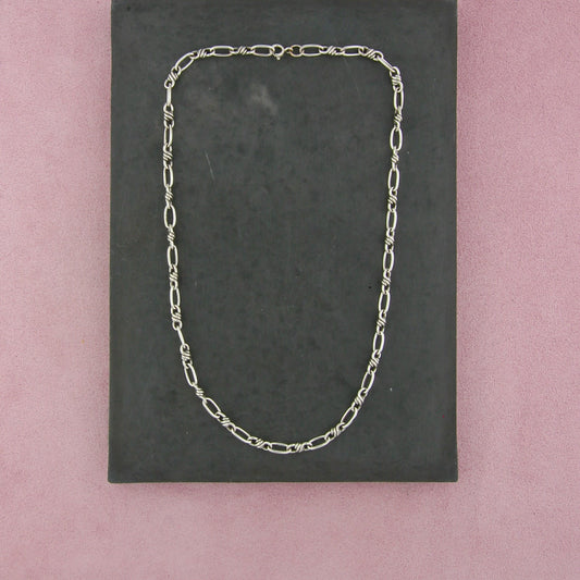 sterling silver vintage twisted knot link chain necklace size 19in