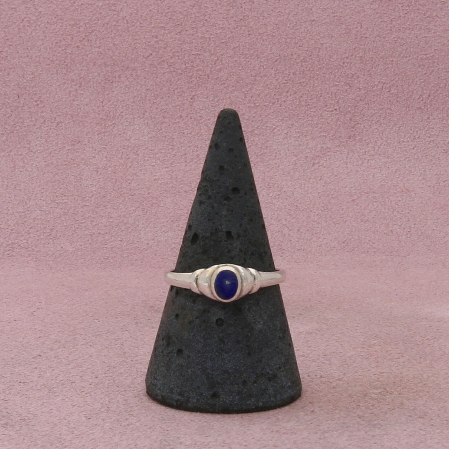 sterling silver dainty lapis lazuli ring size 8.75