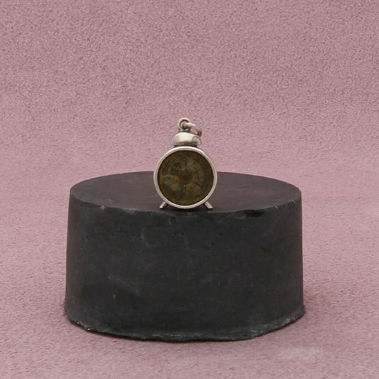 sterling silver vintage 3d alarm clock charm pendant