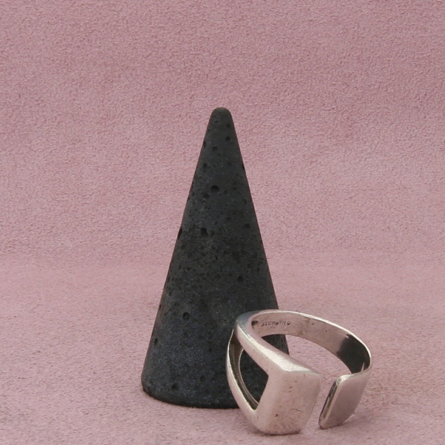 sterling silver vintage modernist ring size 9.5