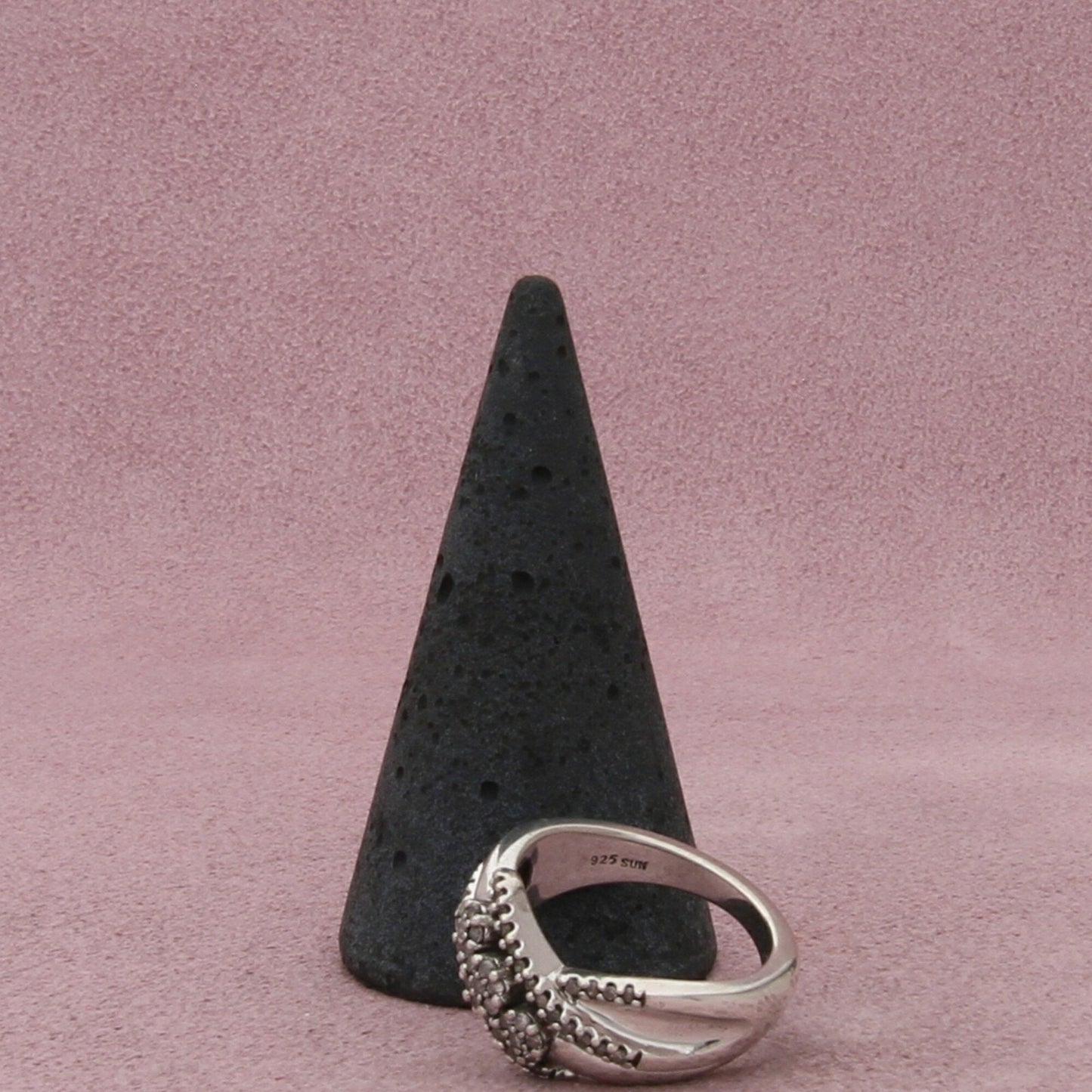 zales sterling silver diamond crossover ring size 6.5