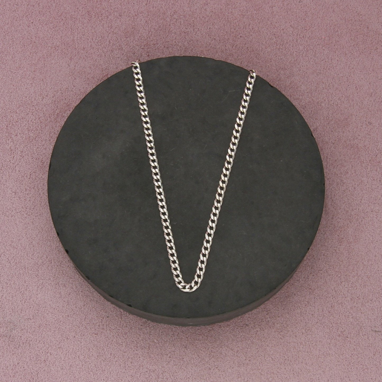 sterling silver italy 3mm curb chain necklace size 20.25in