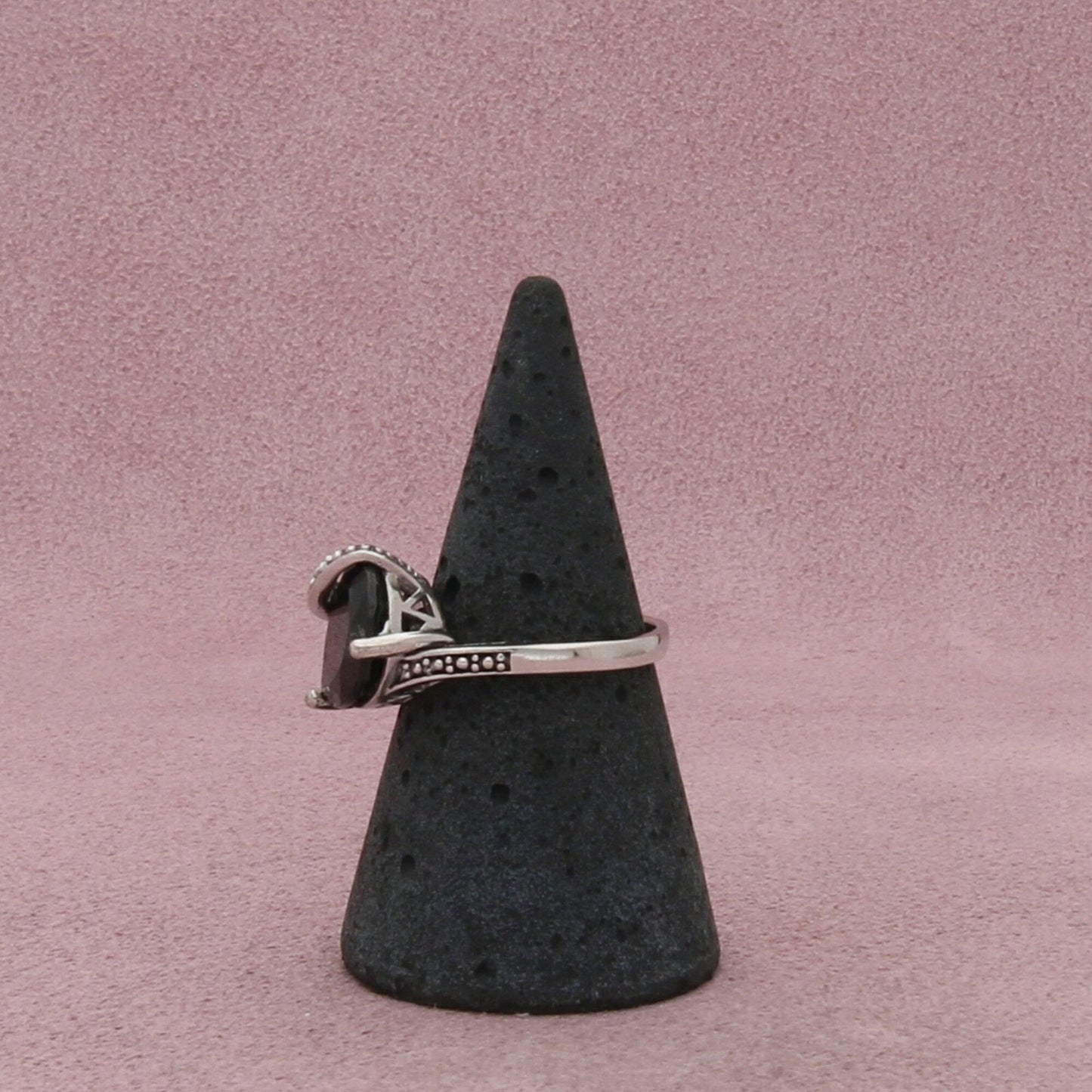 sterling silver sapphire & cz crossover ring size 6.5